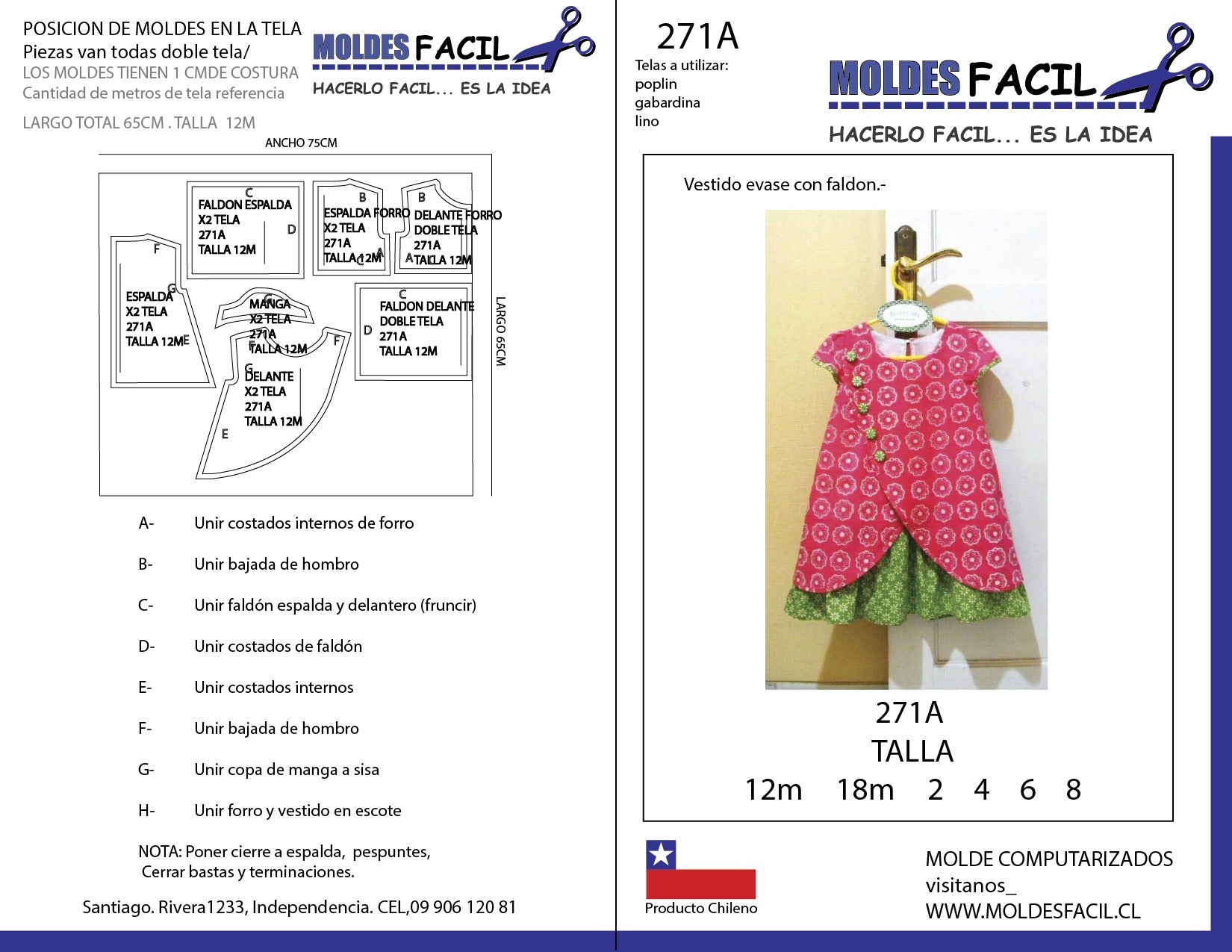 Vestido evase con faldon