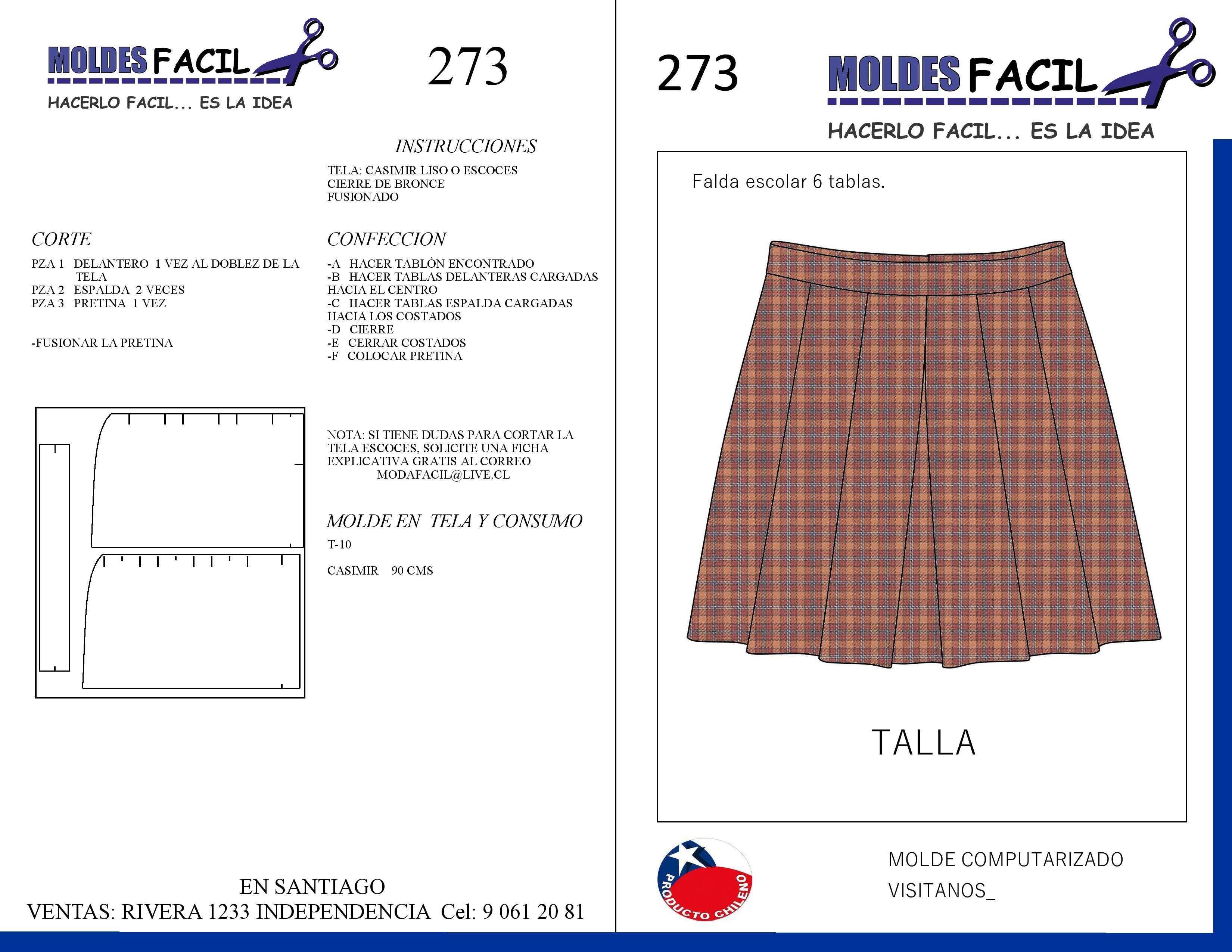 Falda escolar 6 tablas