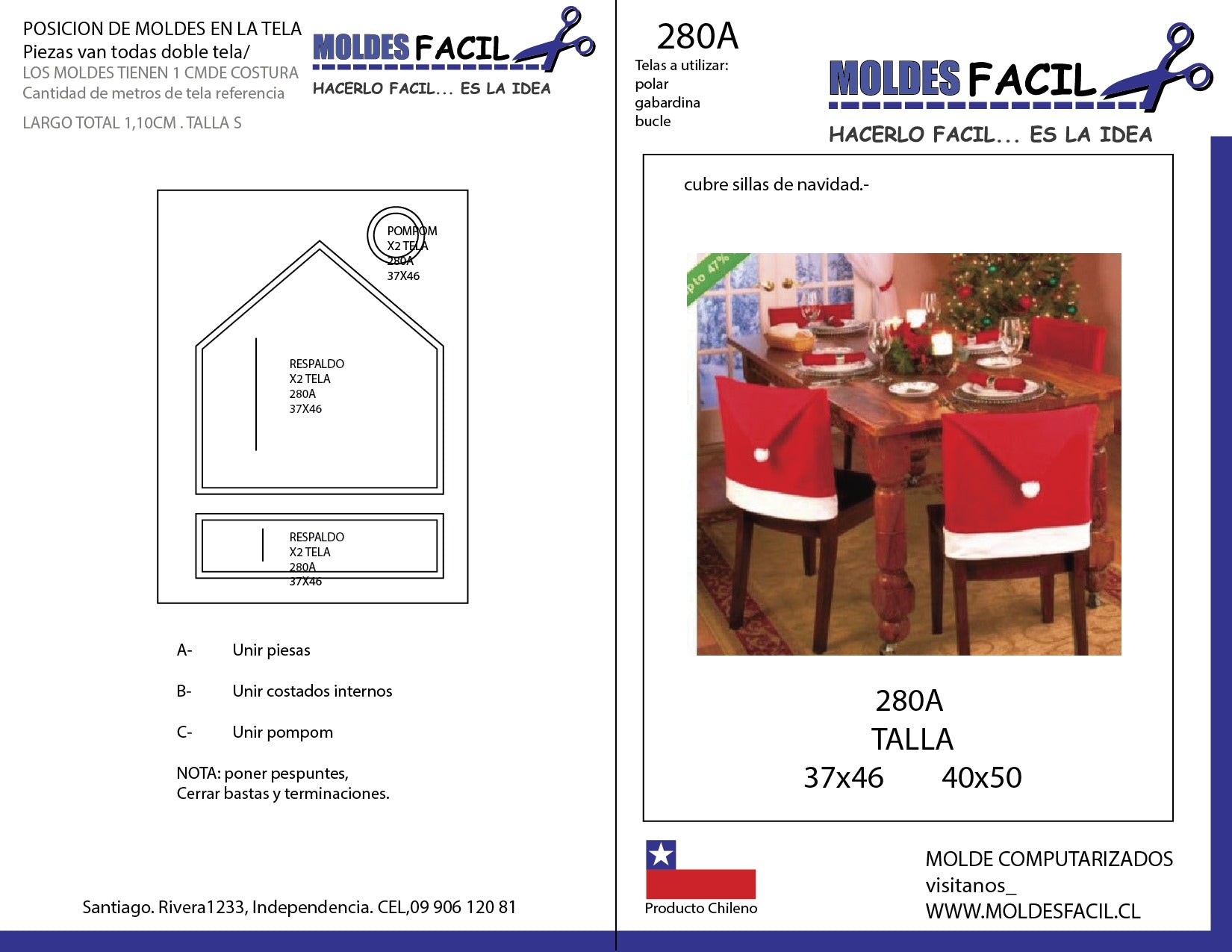 Cubre silla de navida