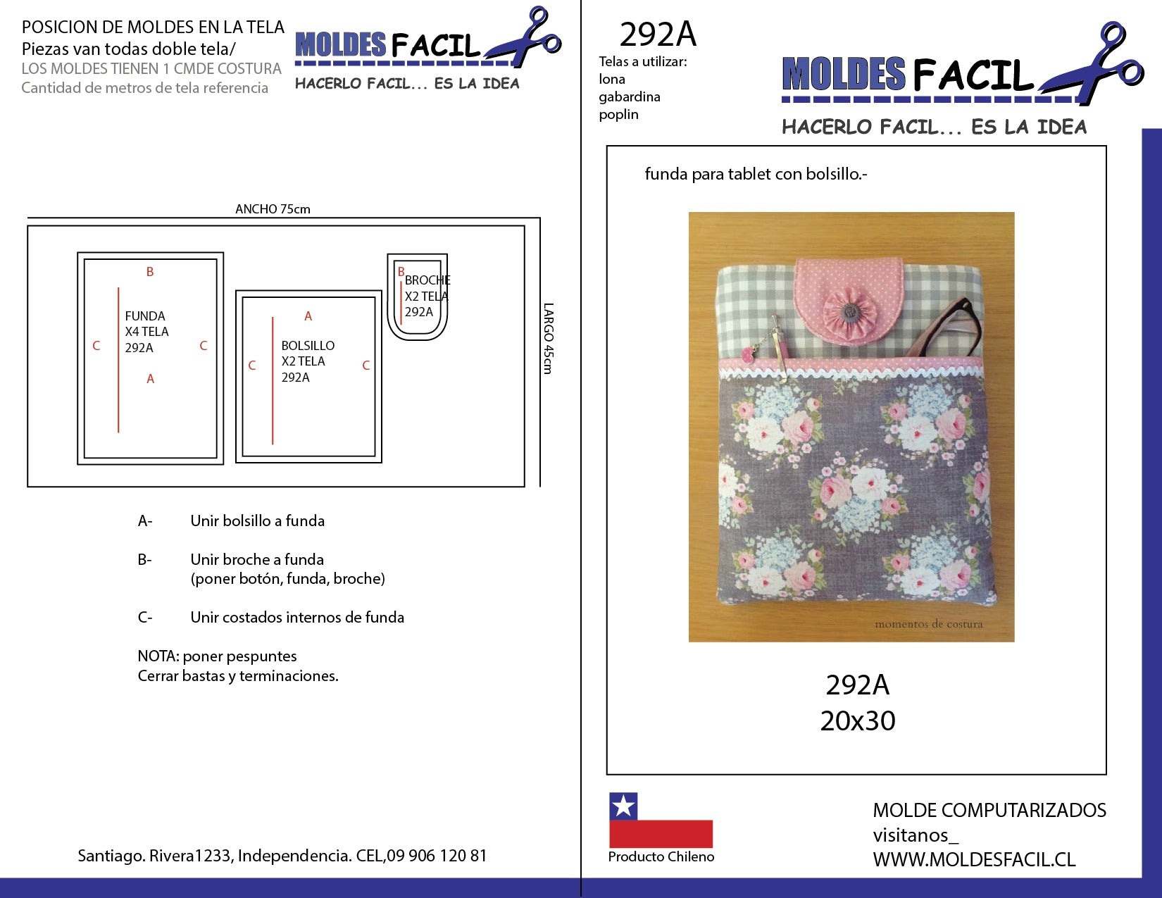 Funda para tablet con bolsillo