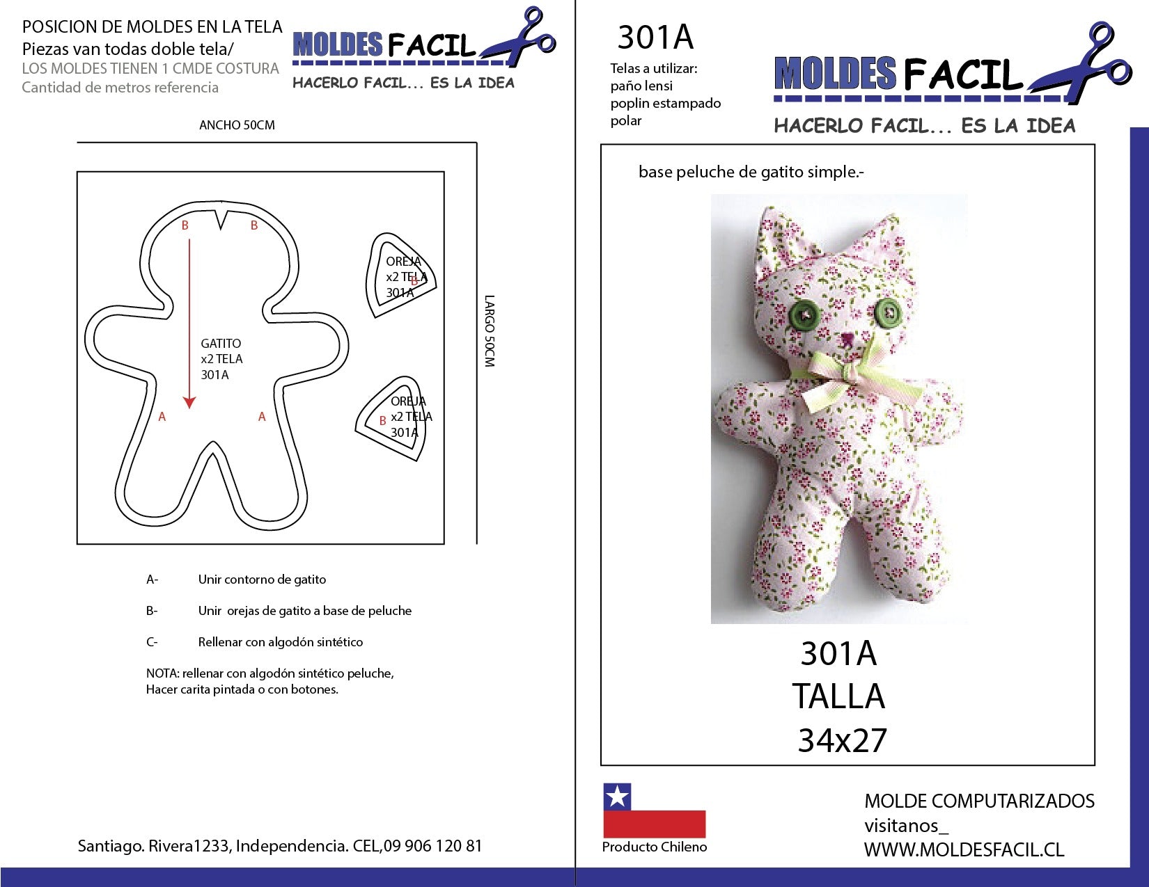 Base peluche de gatito simple