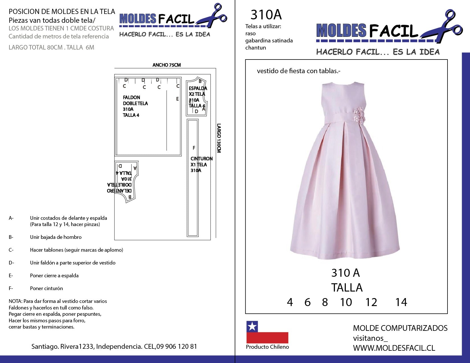 Vestido de fiesta con tablas