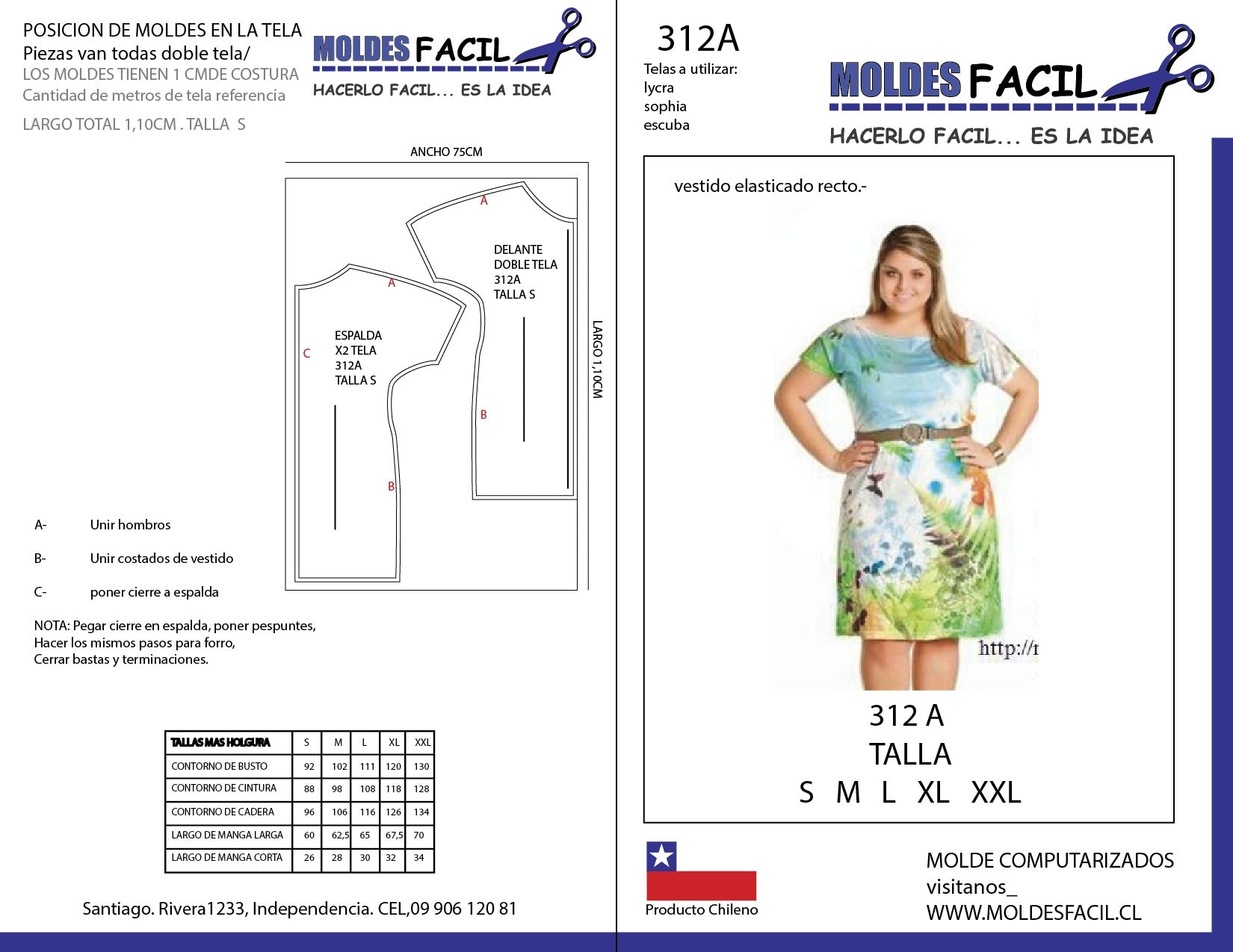 Vestido Elasticado Recto