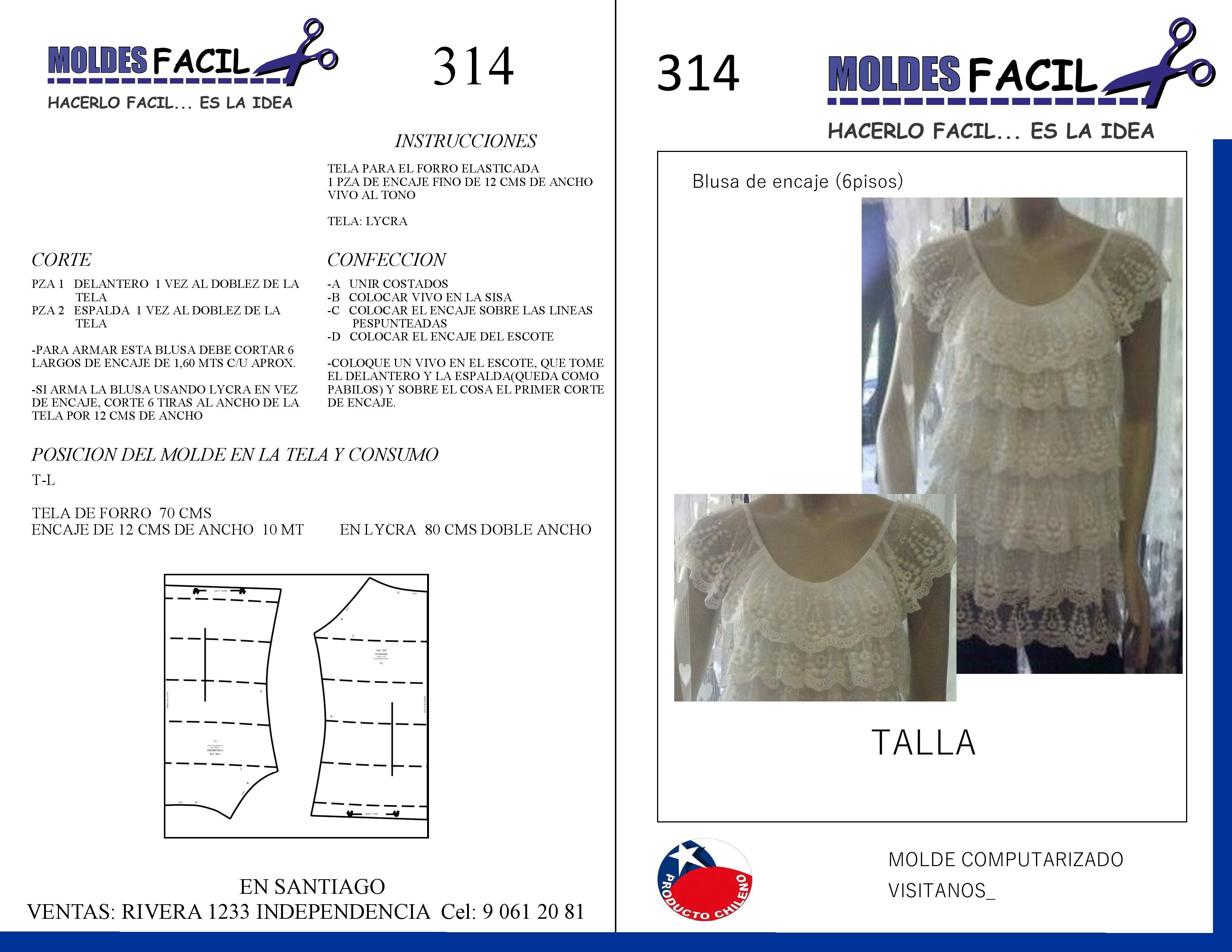 BLUSA DE ENCAJE 6 PISOS