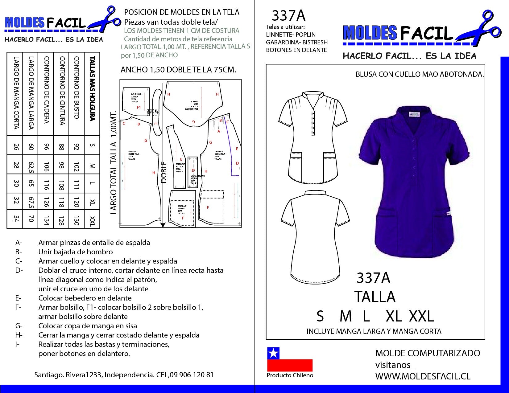 Blusa con Cuellos MAO Abotonada
