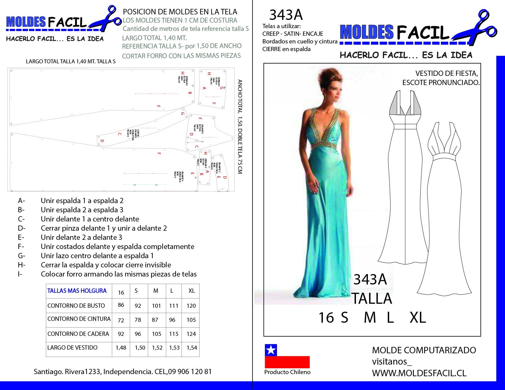 Vestido de fiesta escote pronunciado
