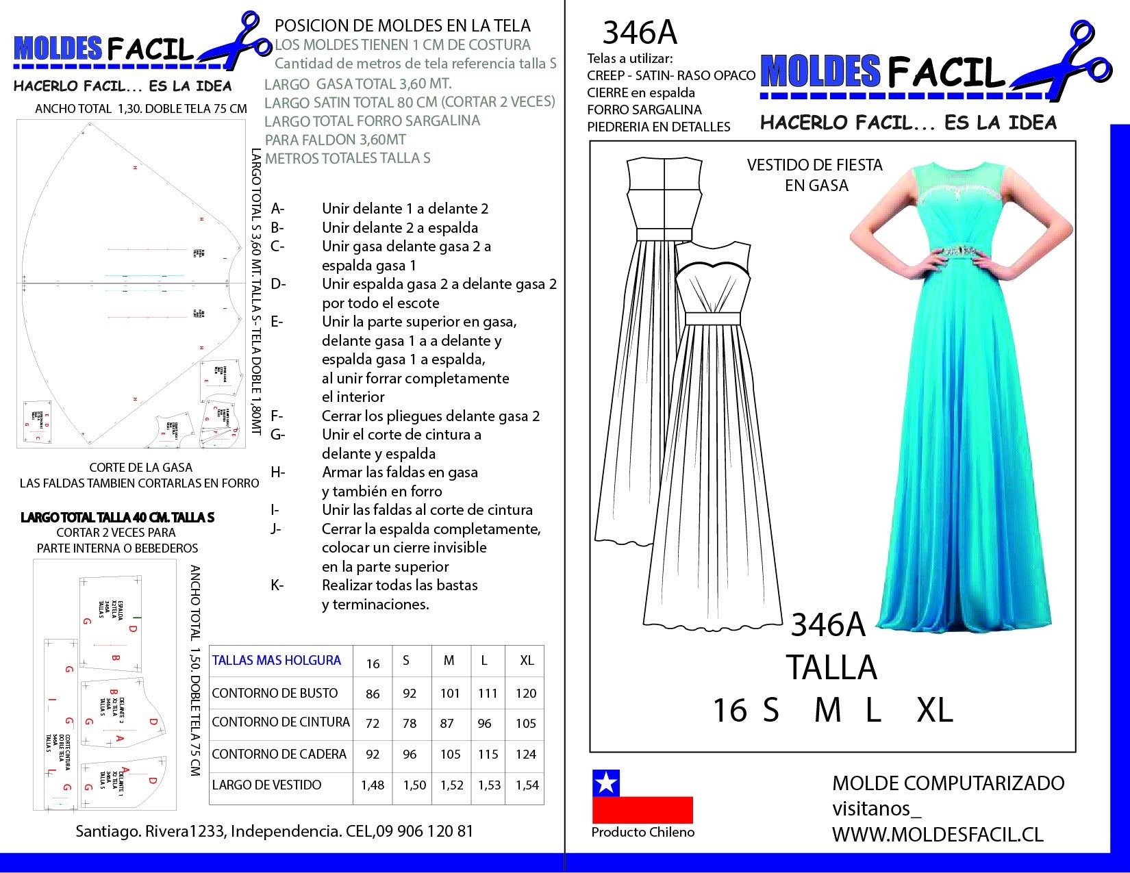 Vestido de fiesta en gaza
