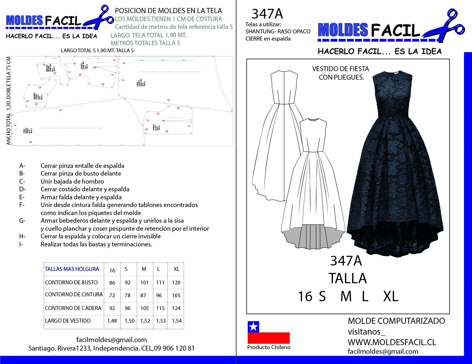Vestido de fiesta con pliegues