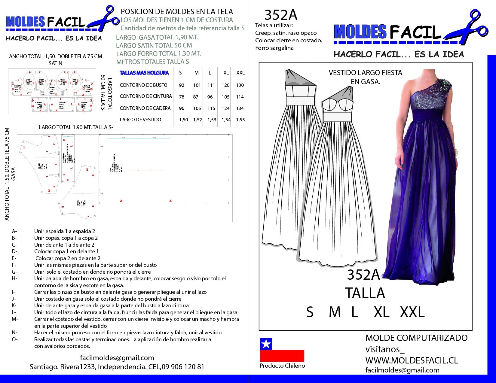 Vestido largo fiesta en gaza