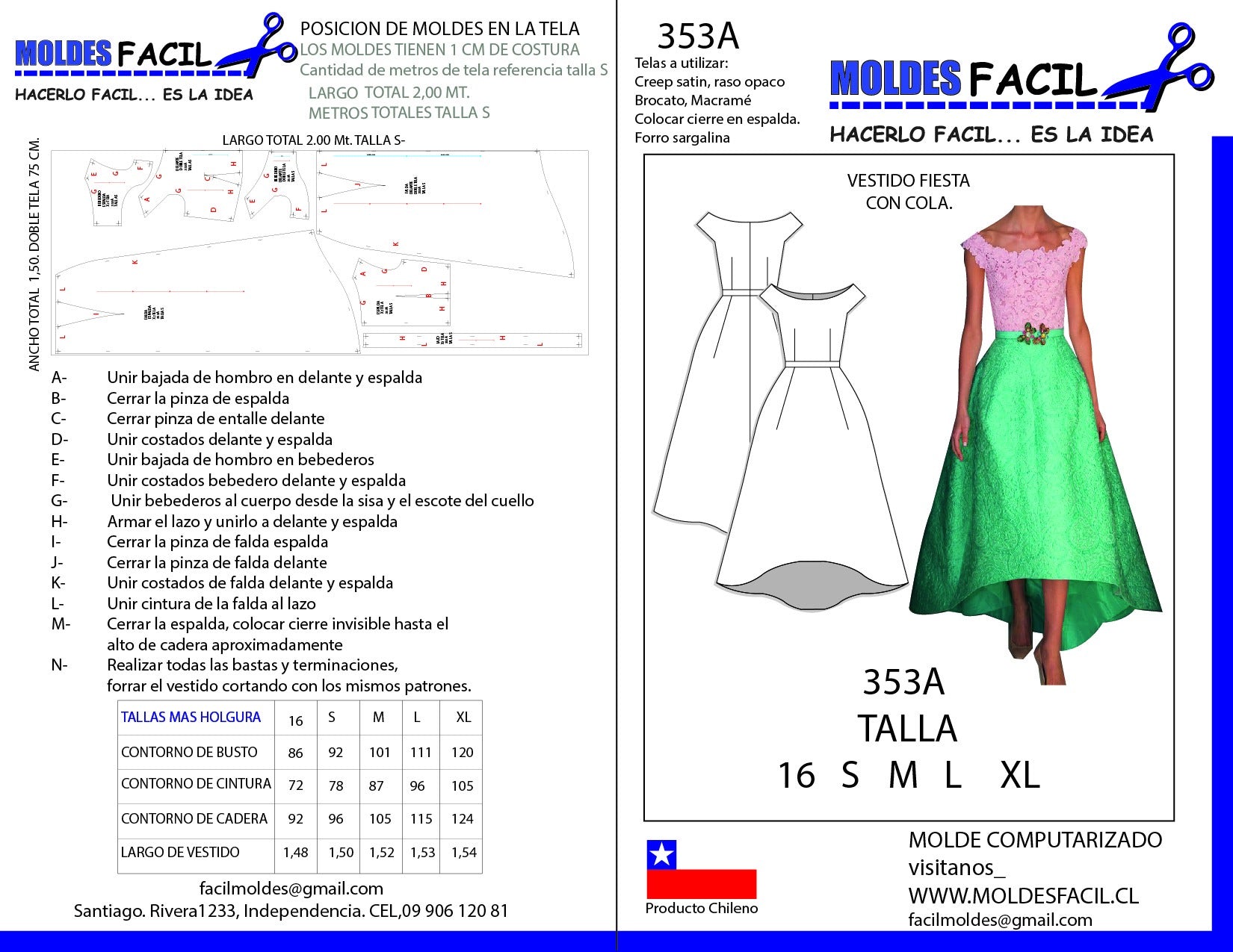 Vestido fiesta con cola