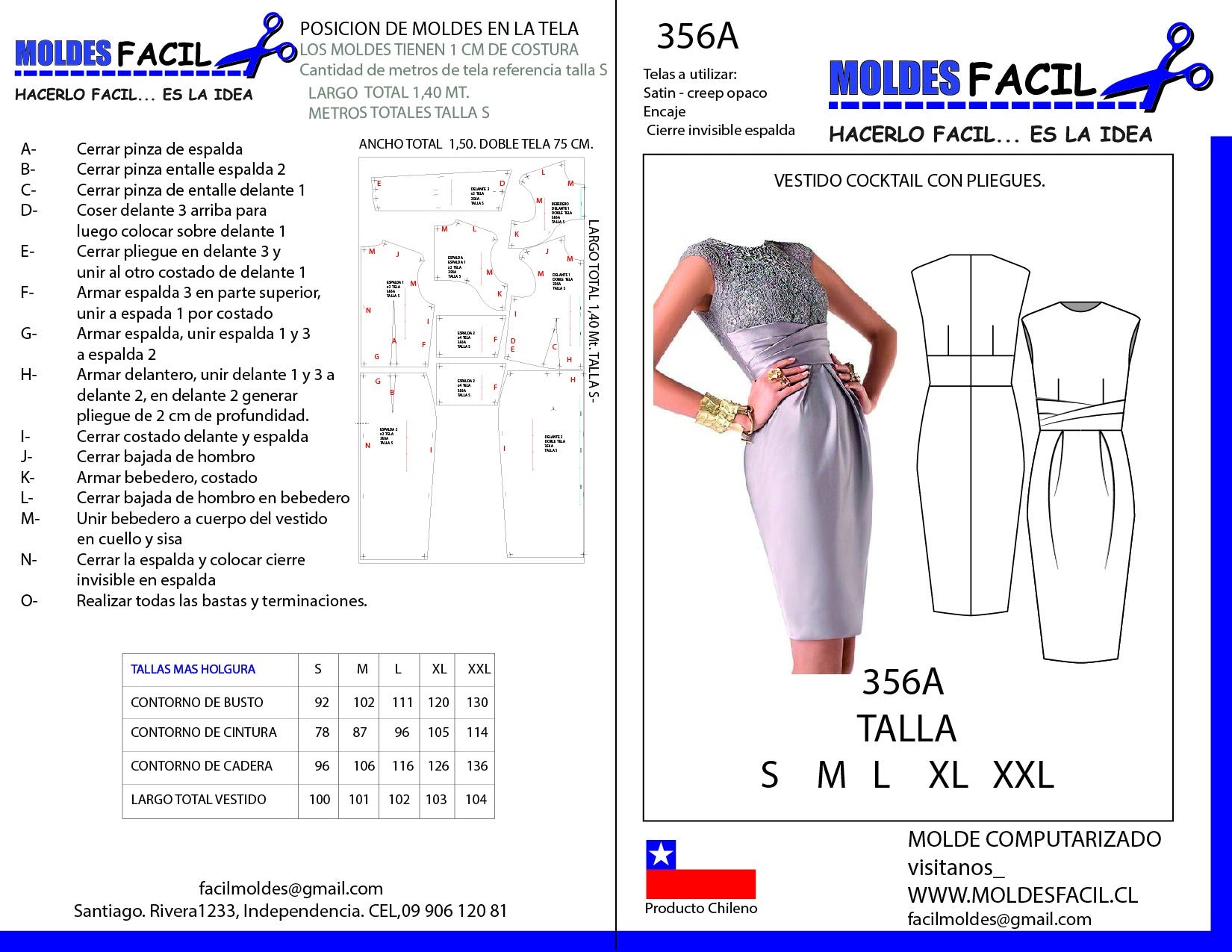 Vestido Cocktail con Pliegues