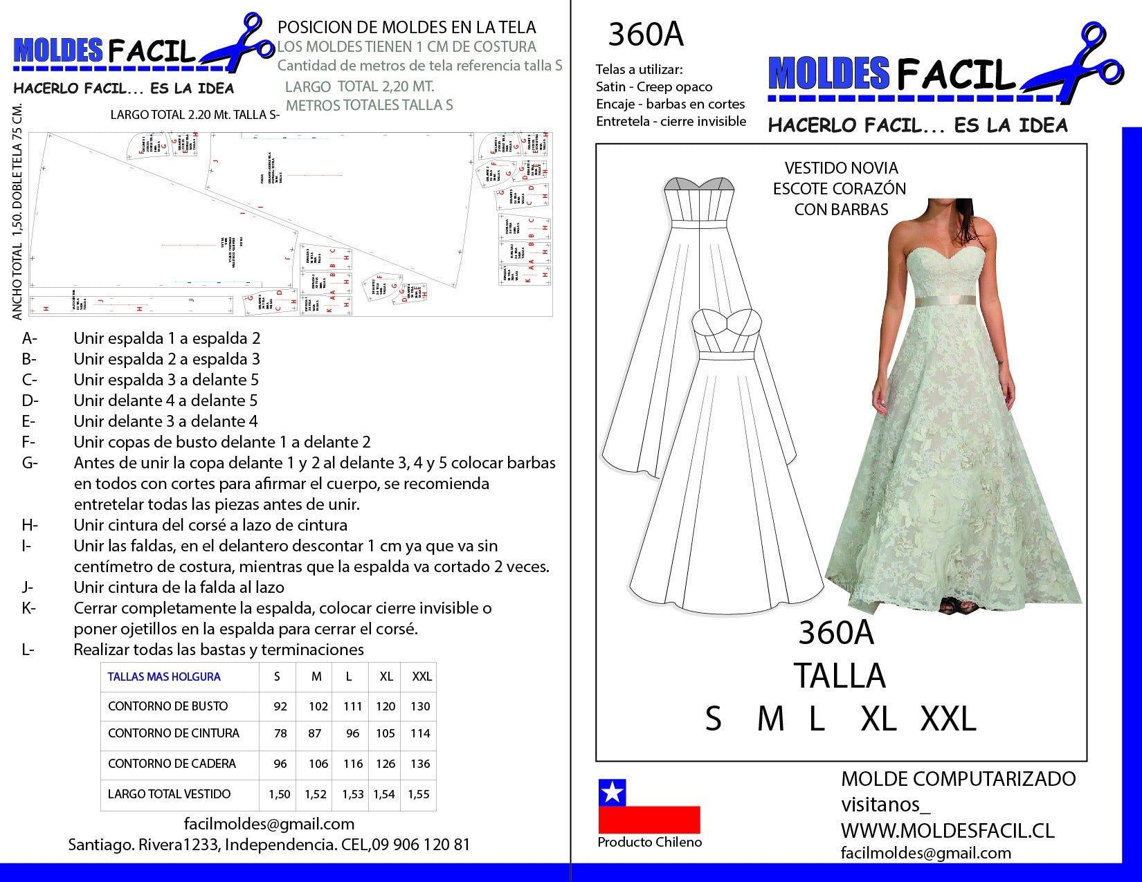 Vestido de novia escote corazón con barbas