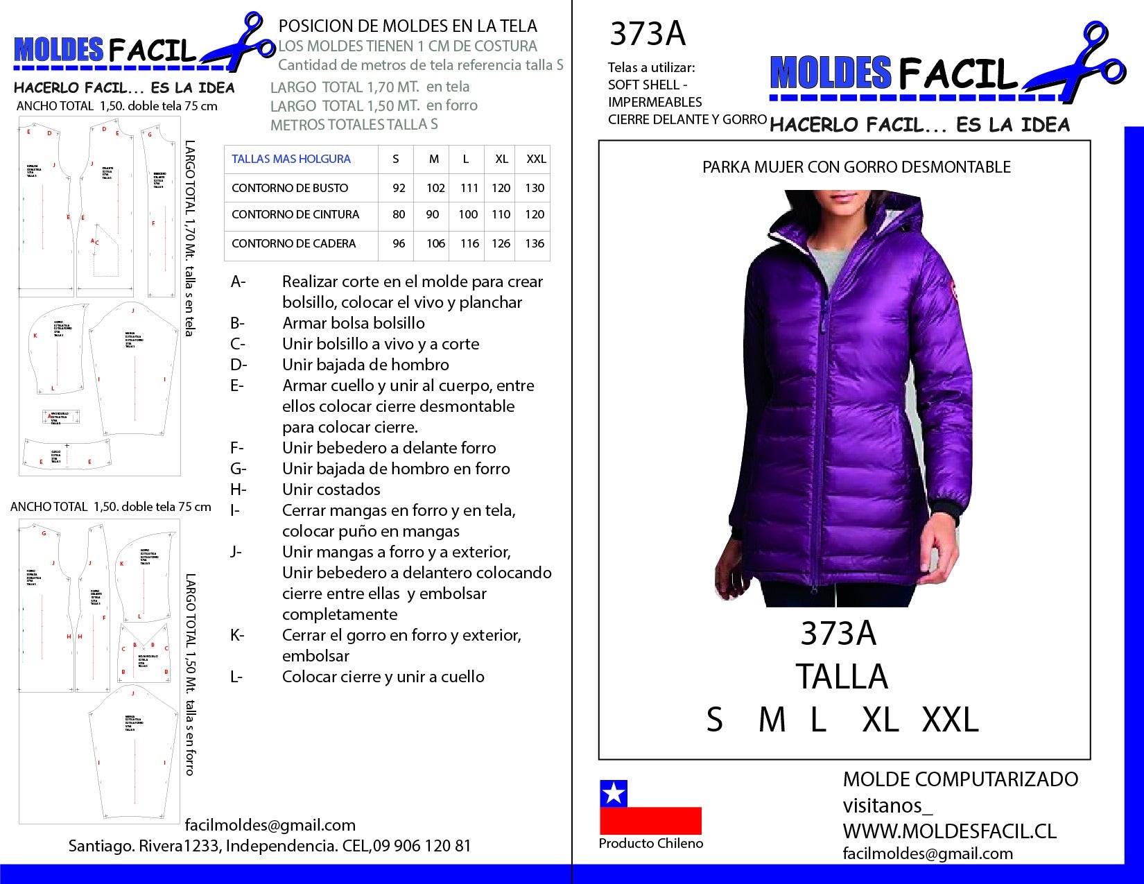 PARKA MUJER CON GORRO DESMONTABLE