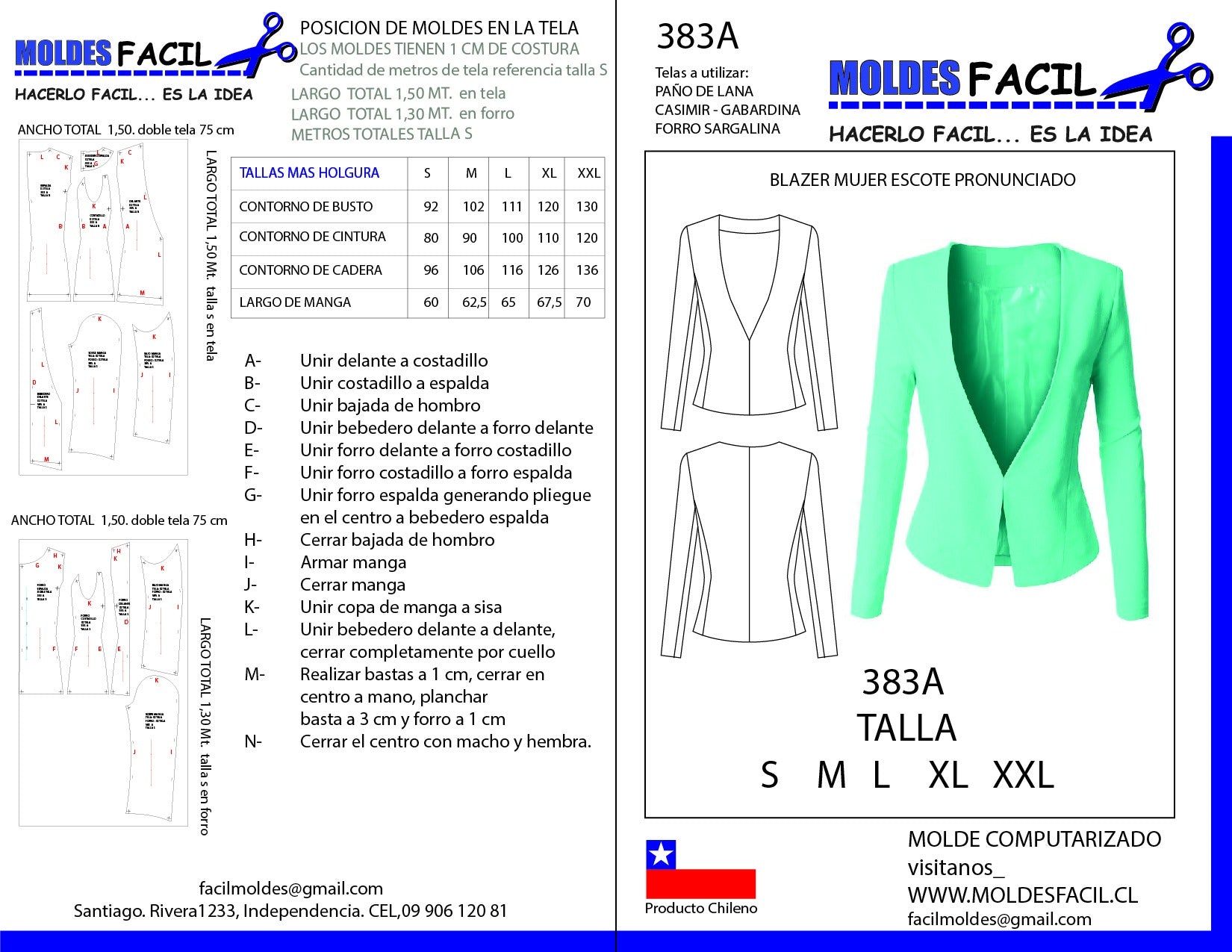 BLAZER MUJER ESCOTE PRONUNCIADO