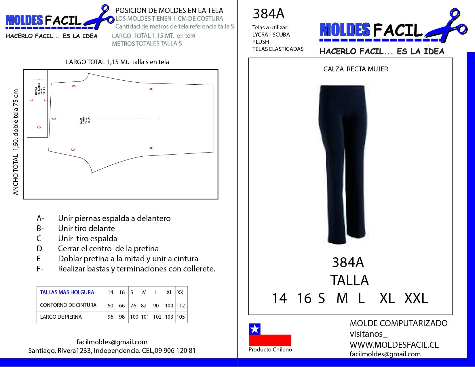 Calza recta mujer