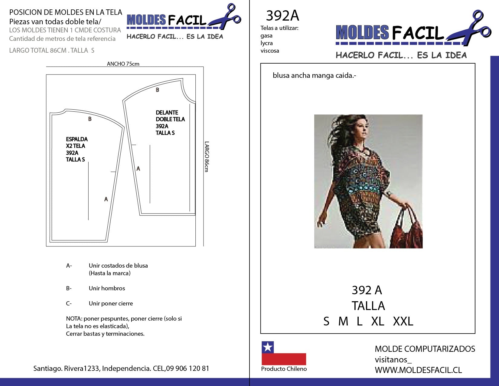 BLUSA ANCHA MANGA CAIDA