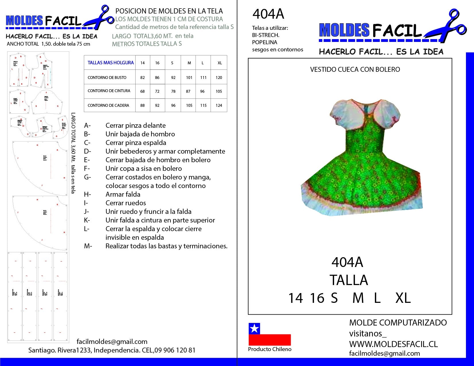 Vestido de Cueca con Bolero