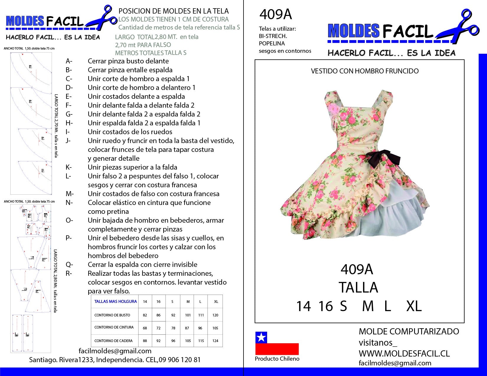 Vestido con Hombro Fruncido