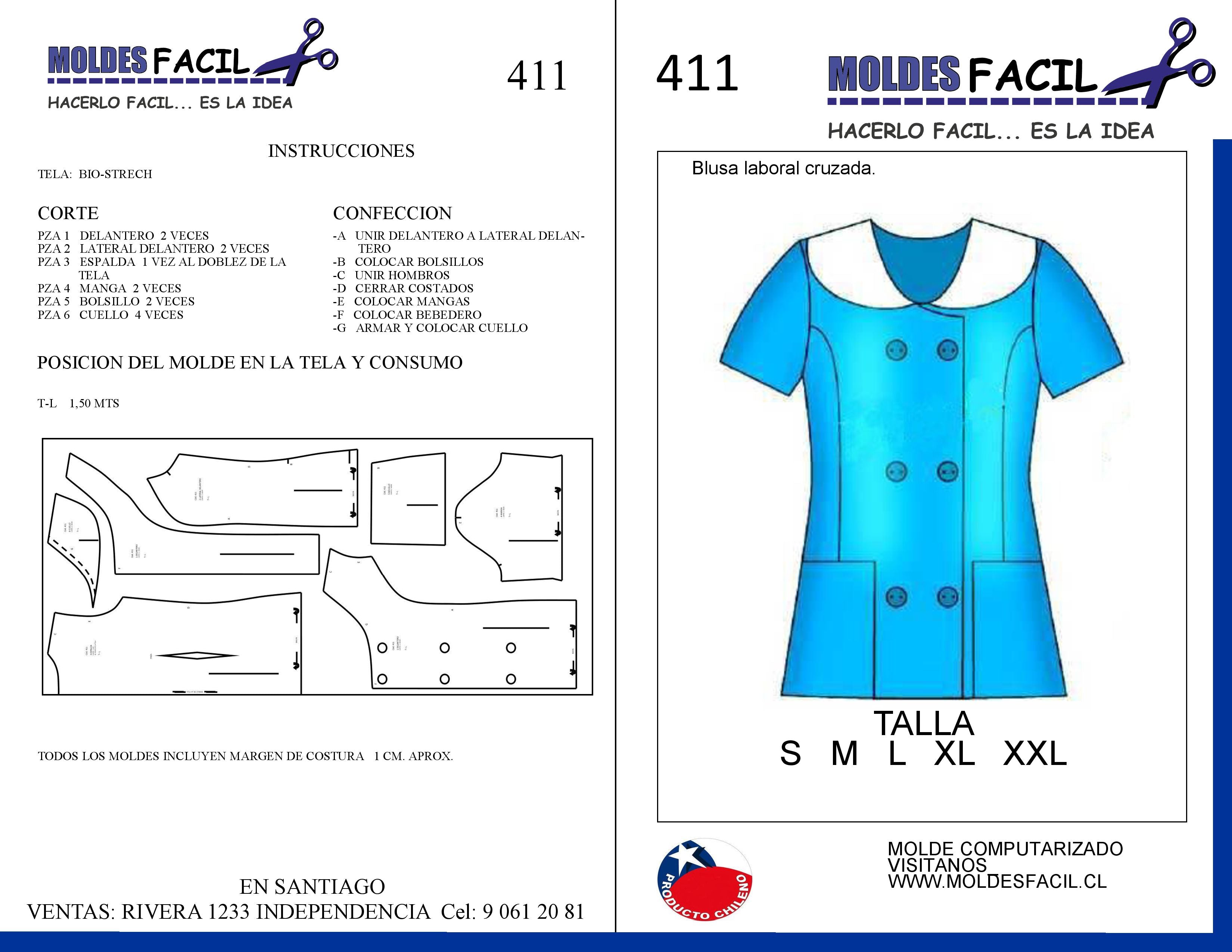 Blusa Laboral Cruzada