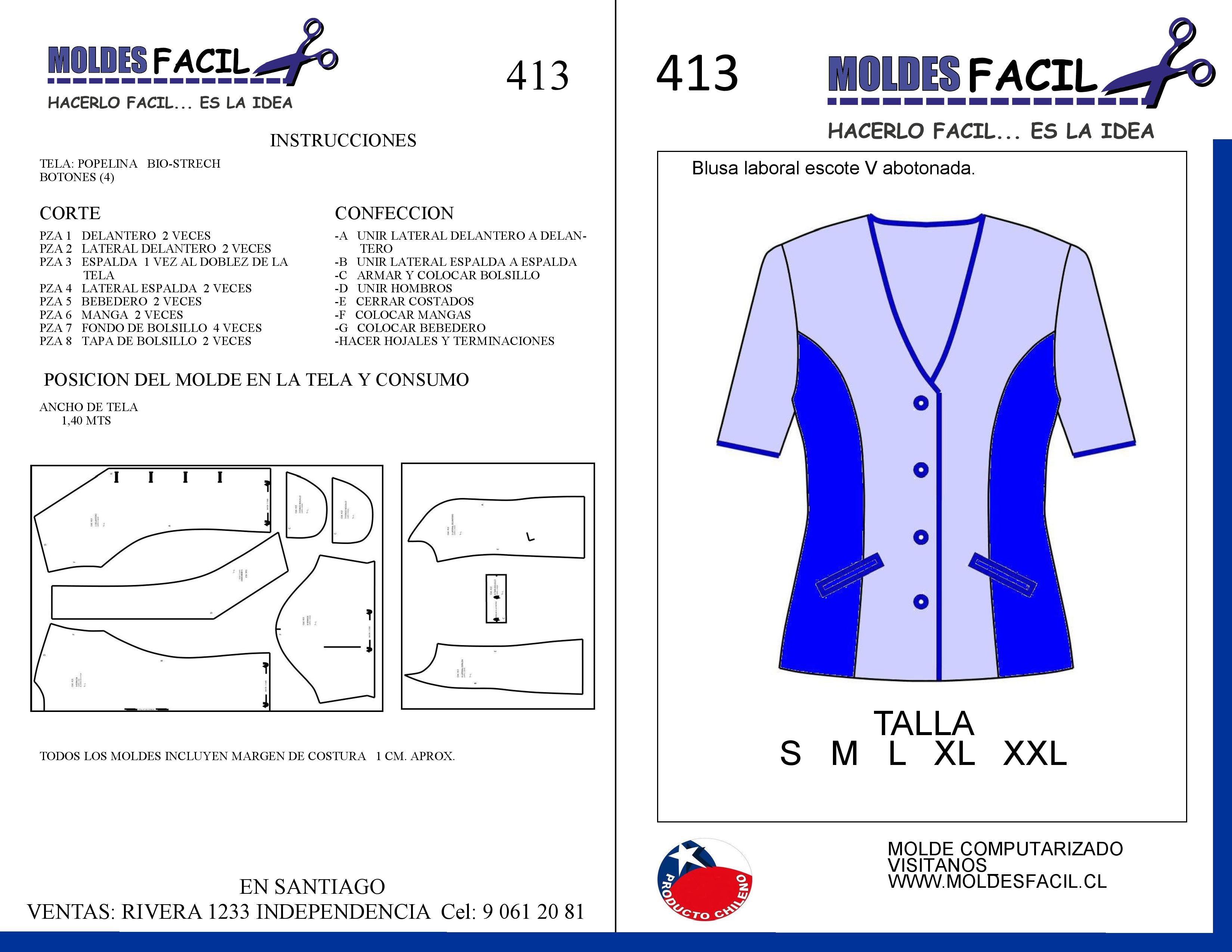 Blusa Laboral Escote B Abotonada