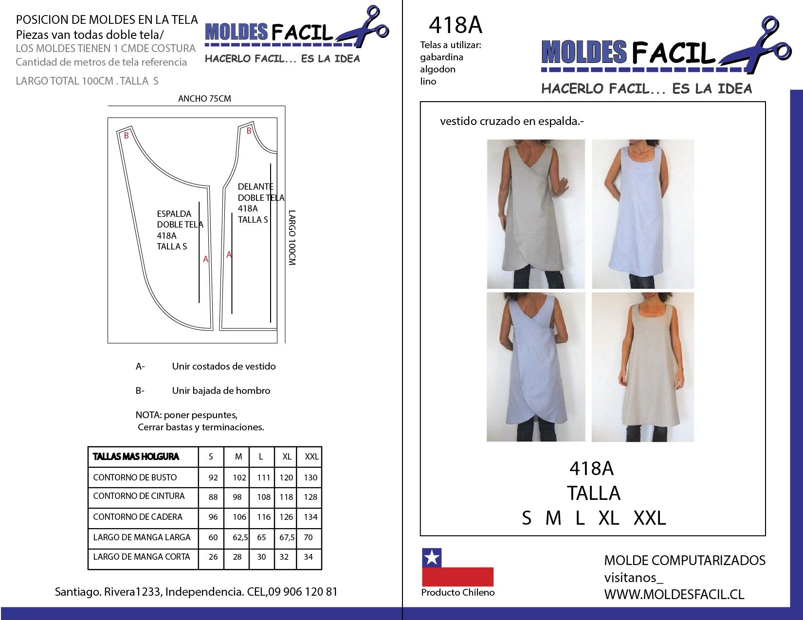 Vestido Cruzado en Espalda
