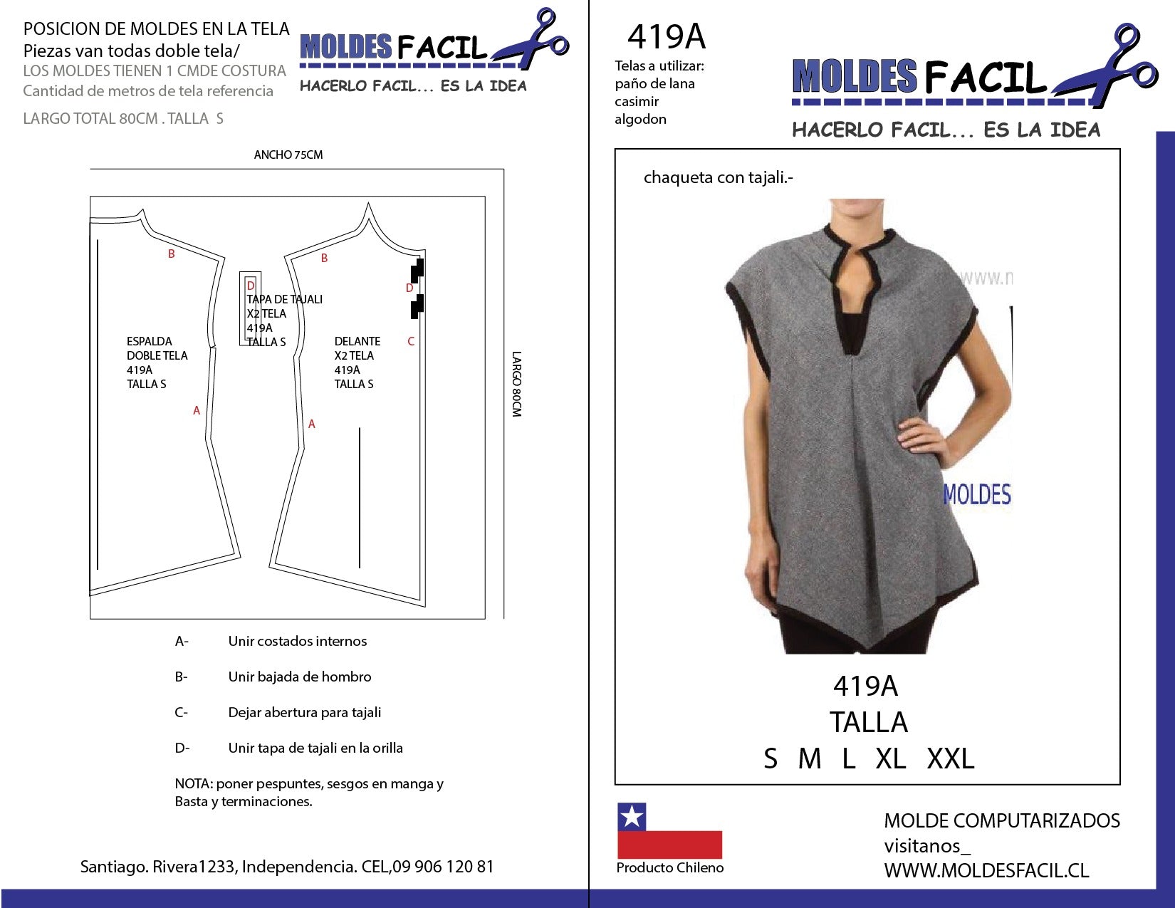 Chaqueta con tajalí