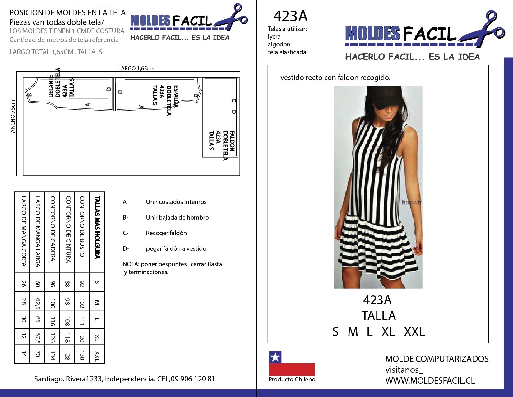 Vestido Recto con Faldón Recogido