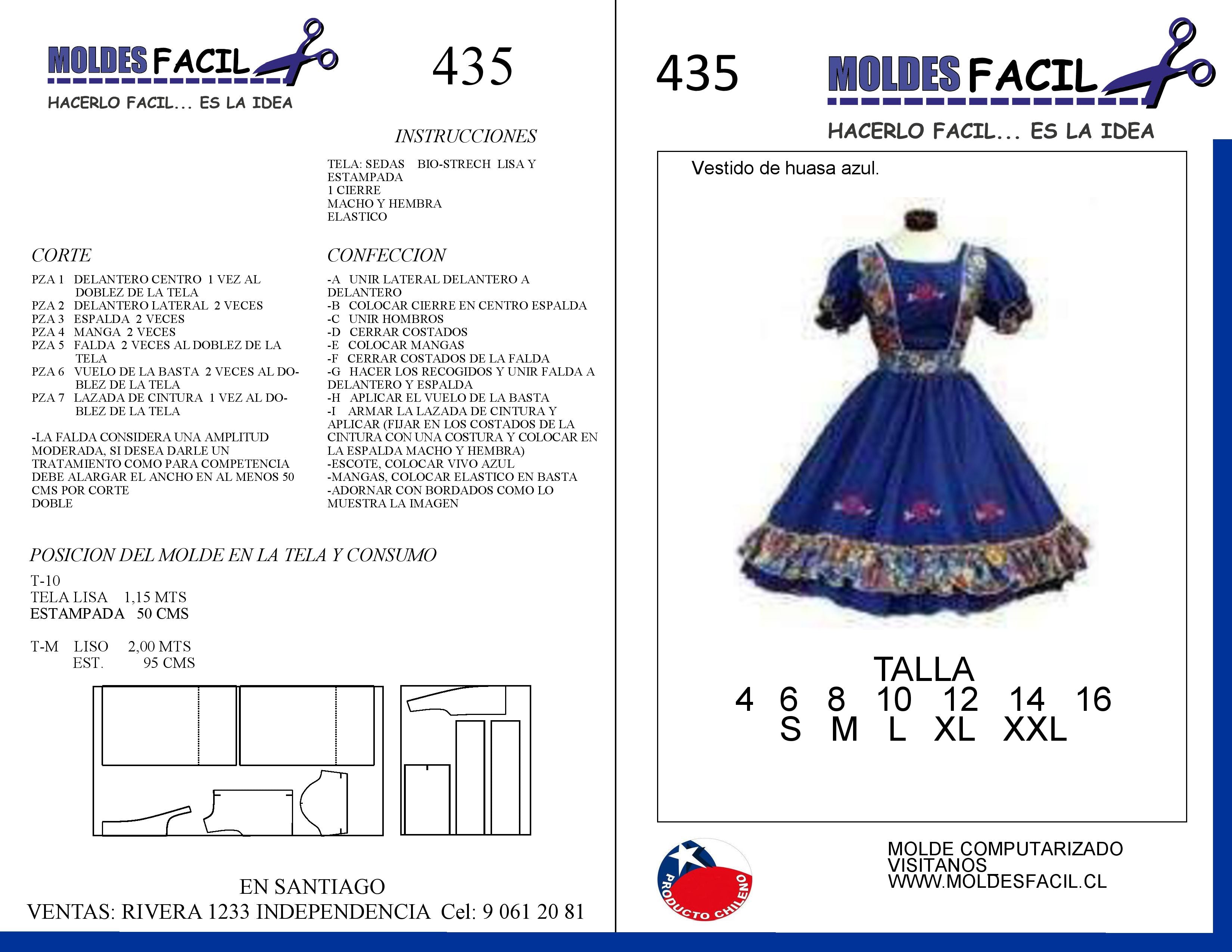 Vestido de Huasa Azul