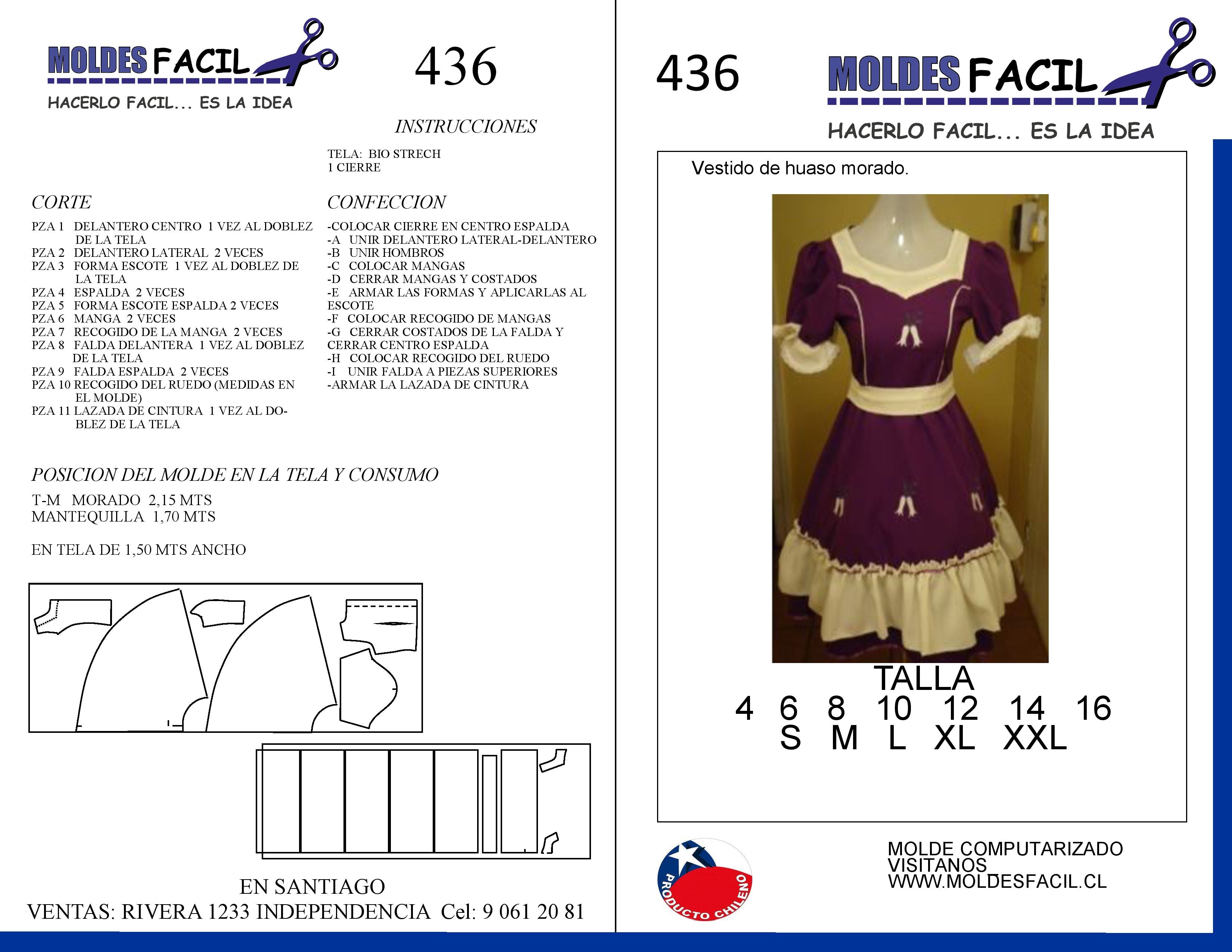 Vestido de Huasa Morado