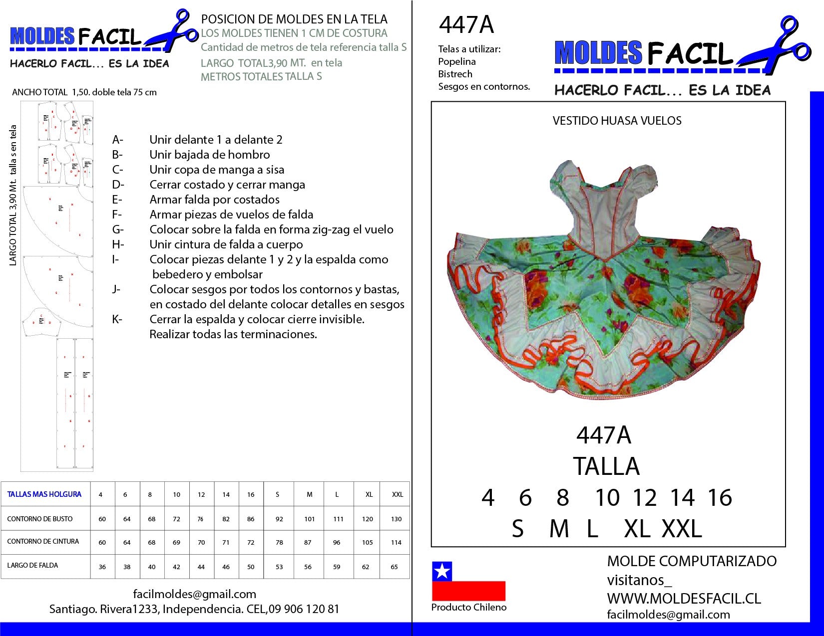 Vestido de Huasa con Vuelos
