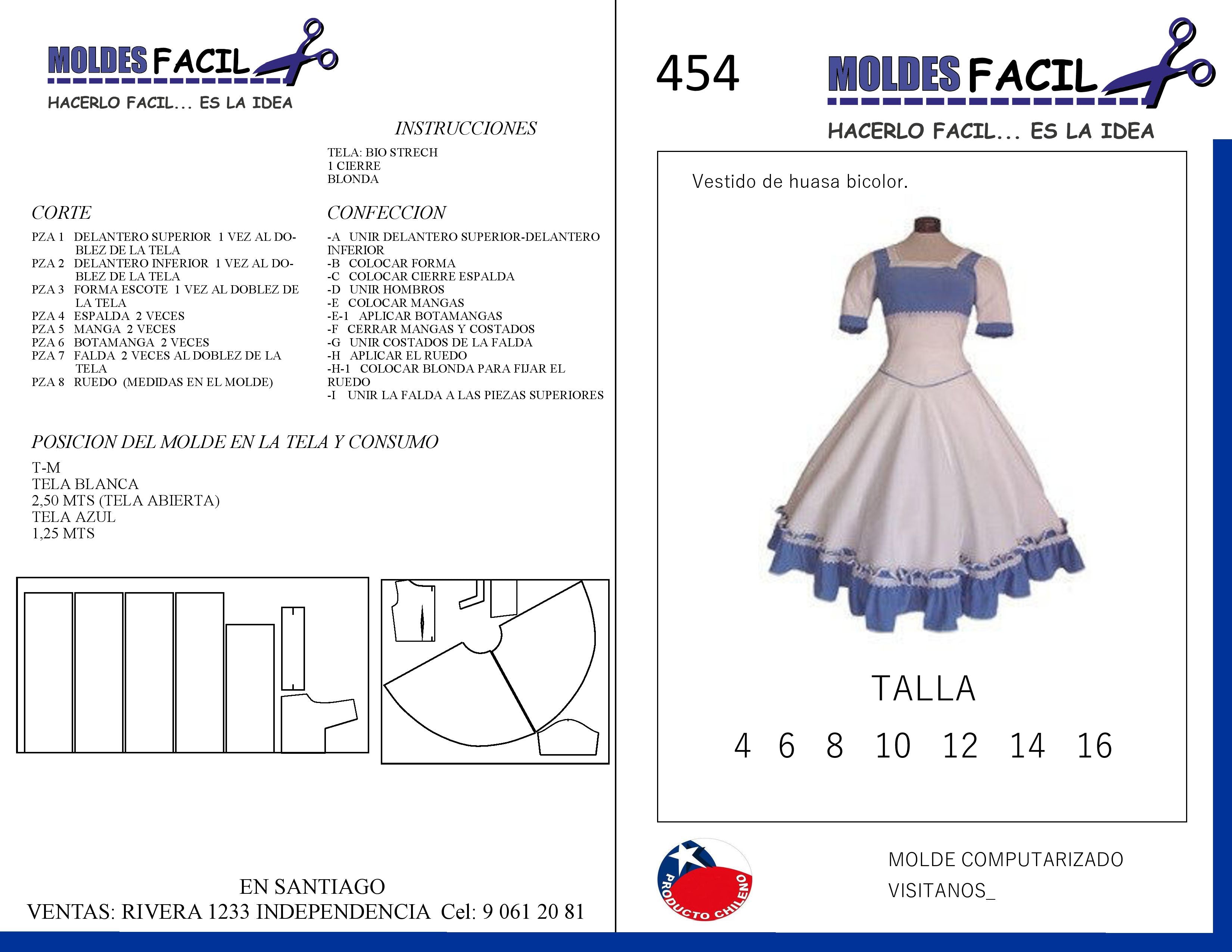 Vestido de Huasa Bicolor