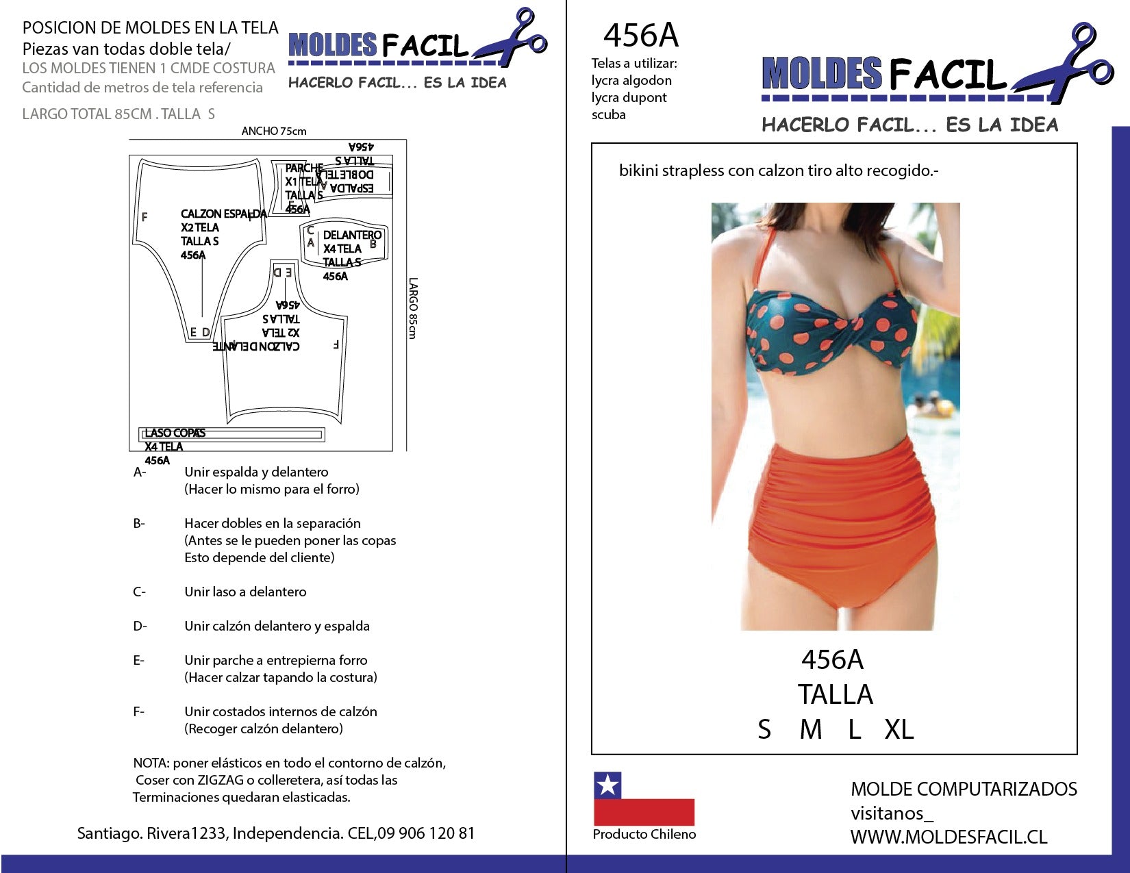 Bikini strapless con calzón tiro alto recogido