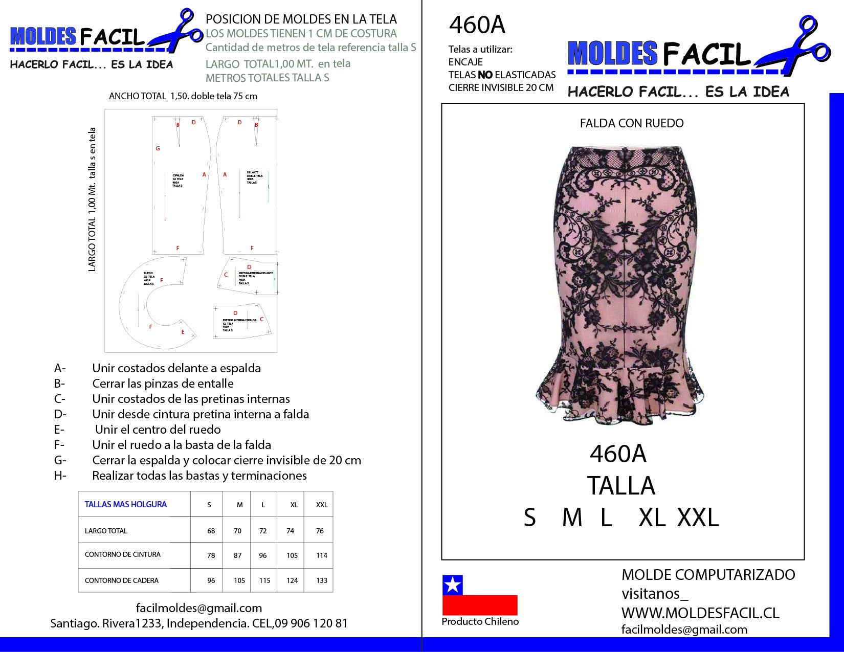 Falda con ruedo