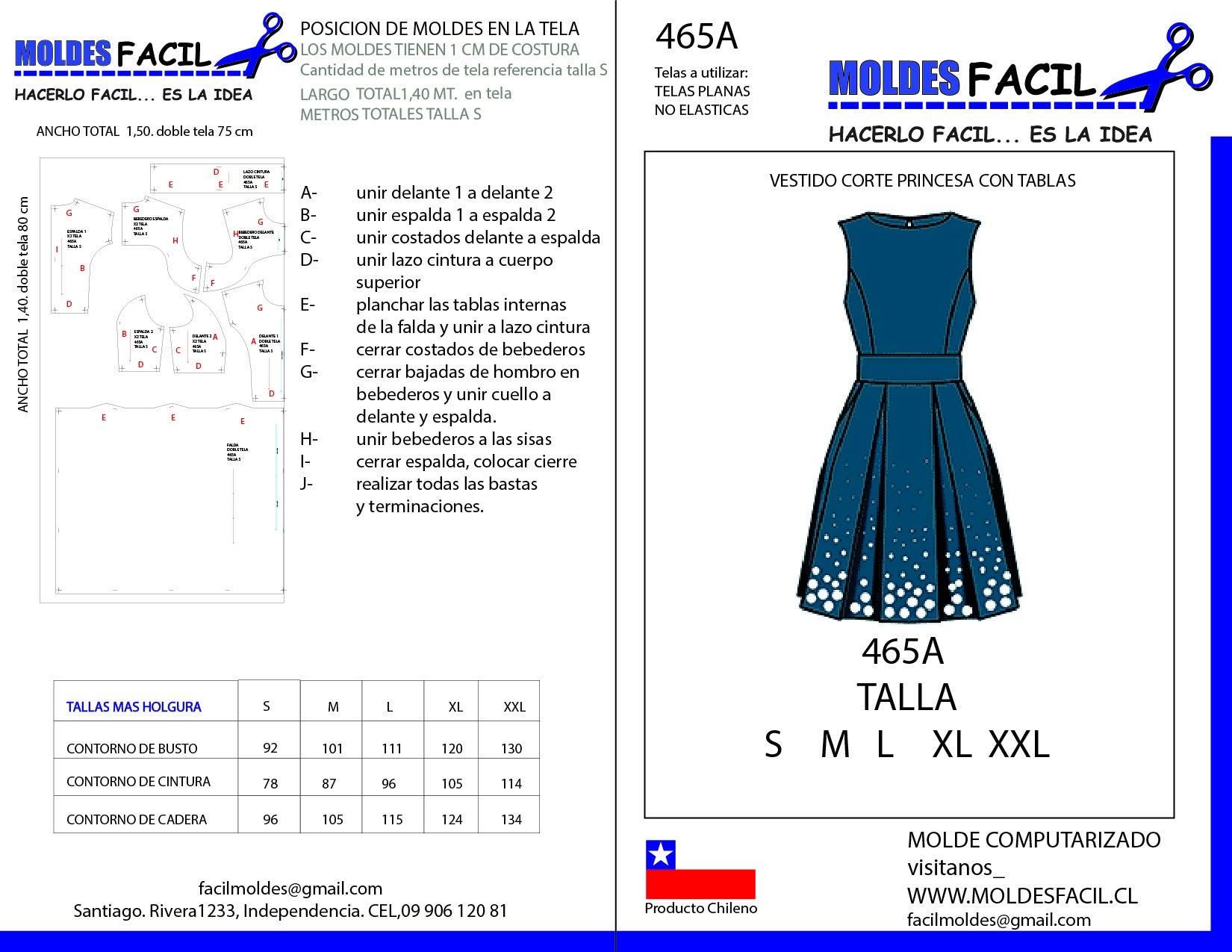 Vestido Corte Princesa Con Tablas