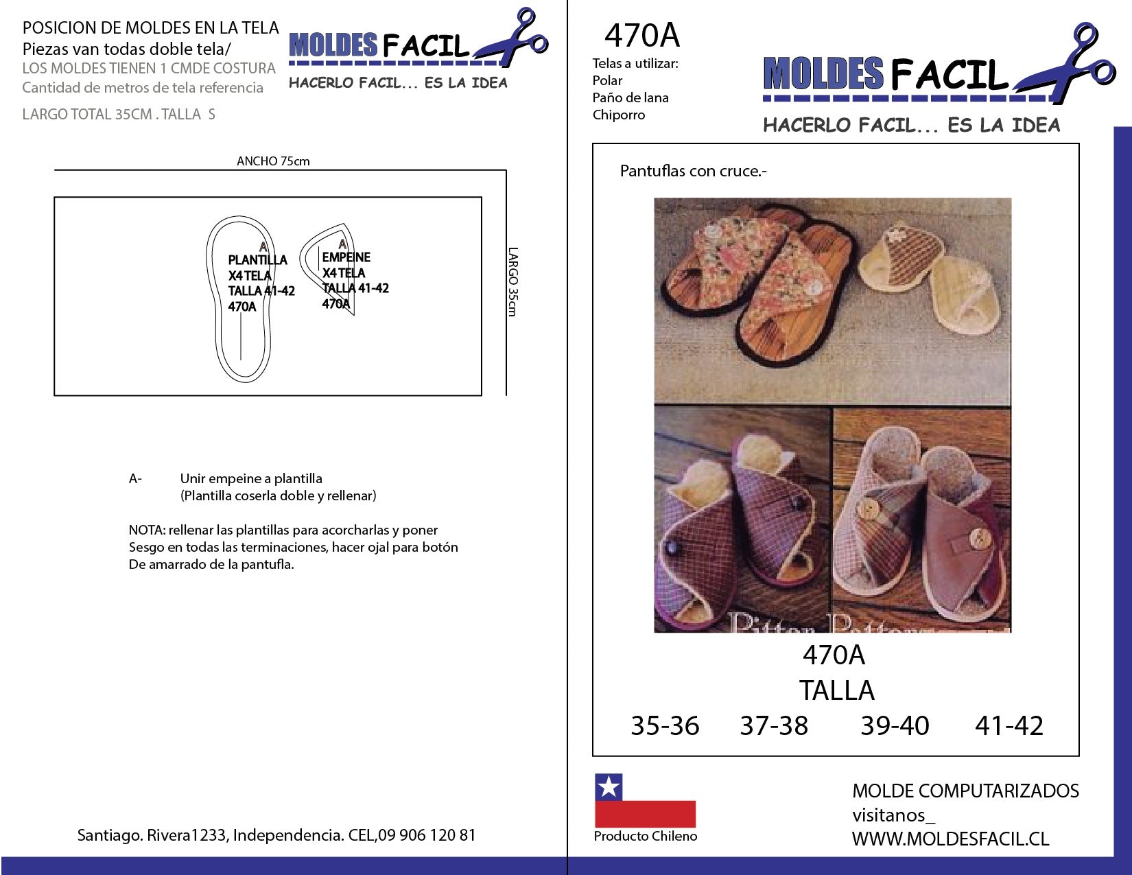Pantuflas con cruce