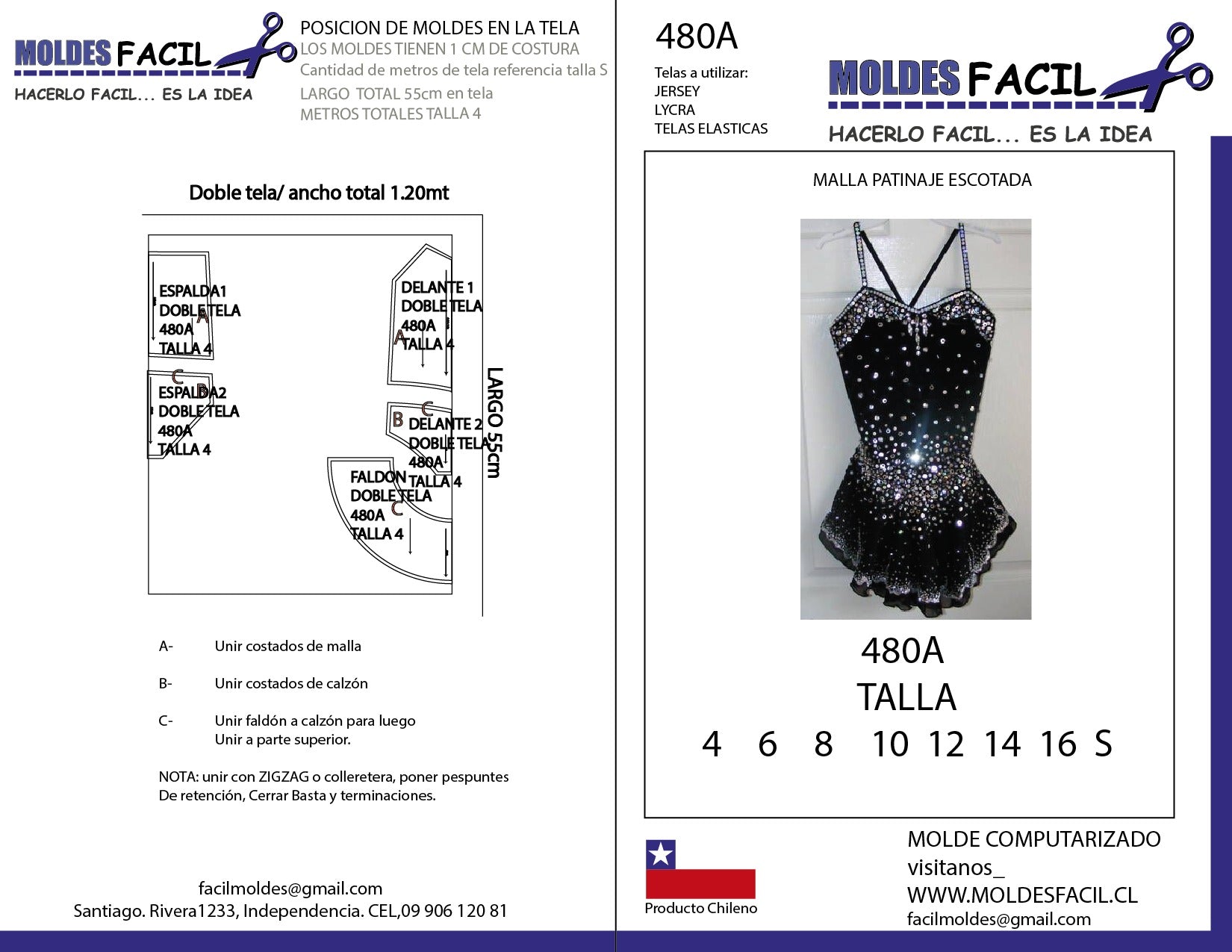 Malla patinaje escotada