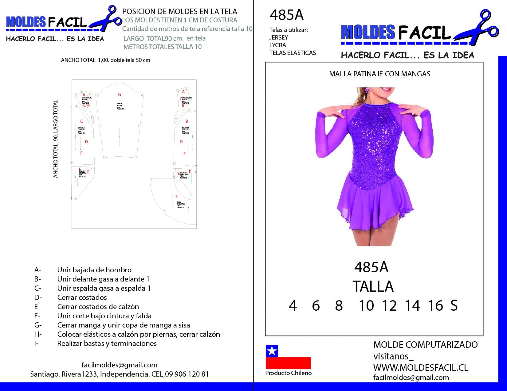 Malla patinaje con mangas