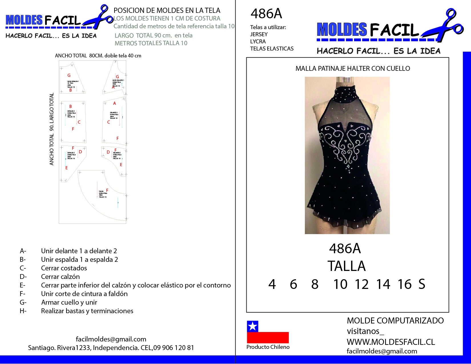 Malla patinaje halter con cuello