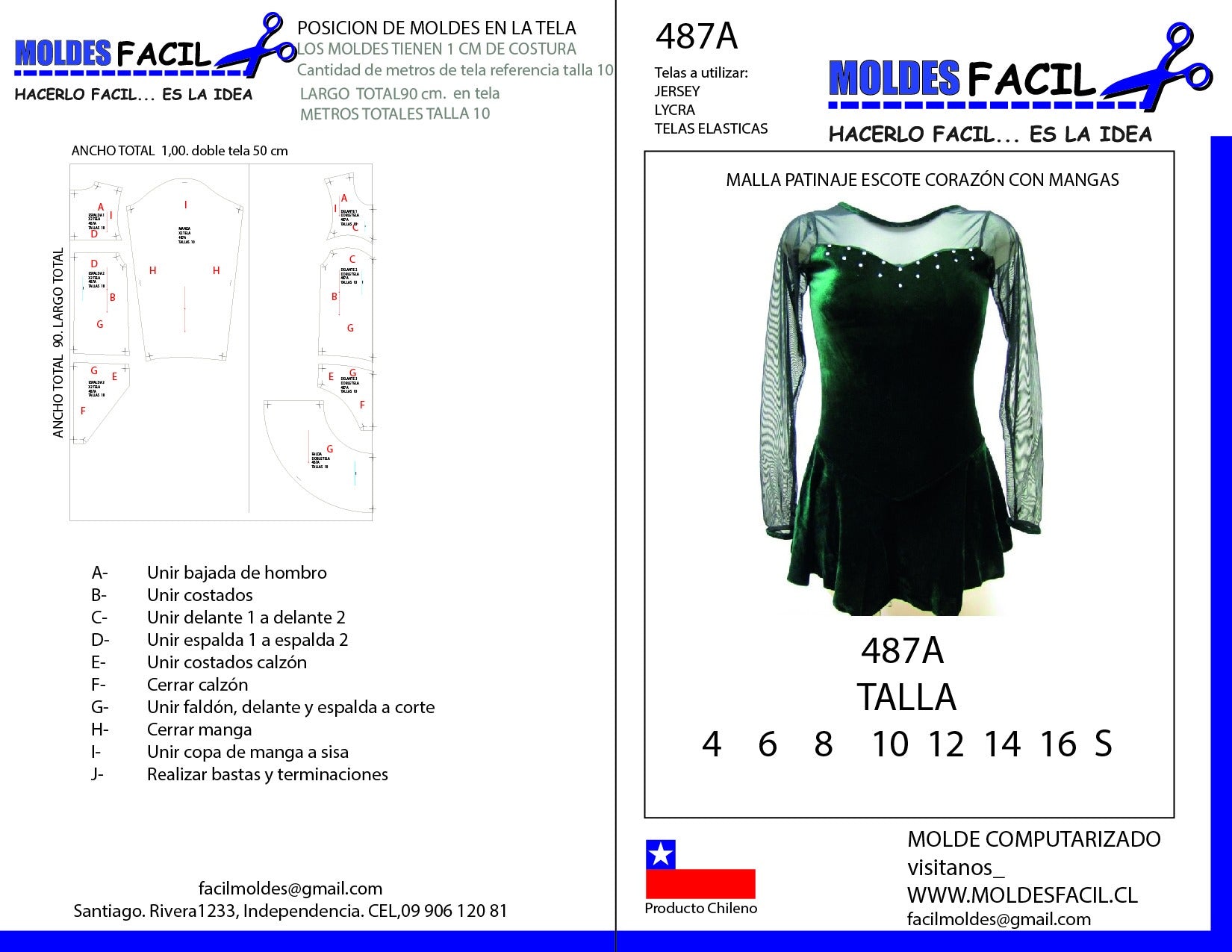 Malla patinaje escote corazón con mangas