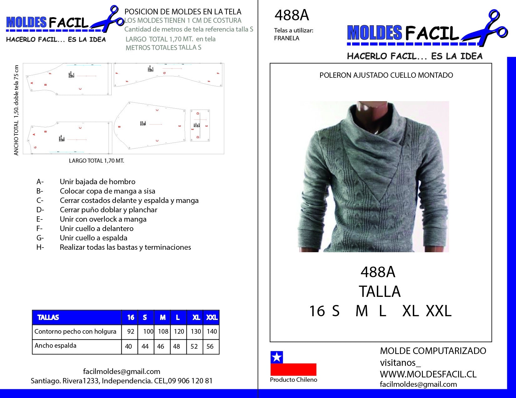 POLERON AJUSTADO CUELLO MONTADO