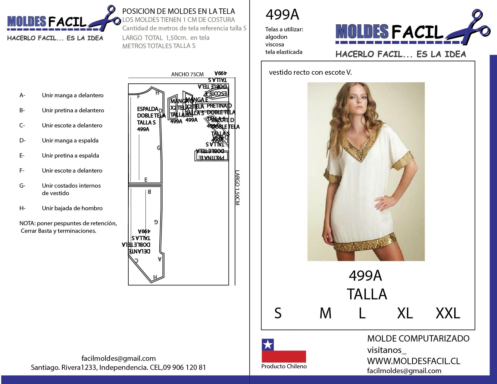 Vestido Recogido Con Escote En V