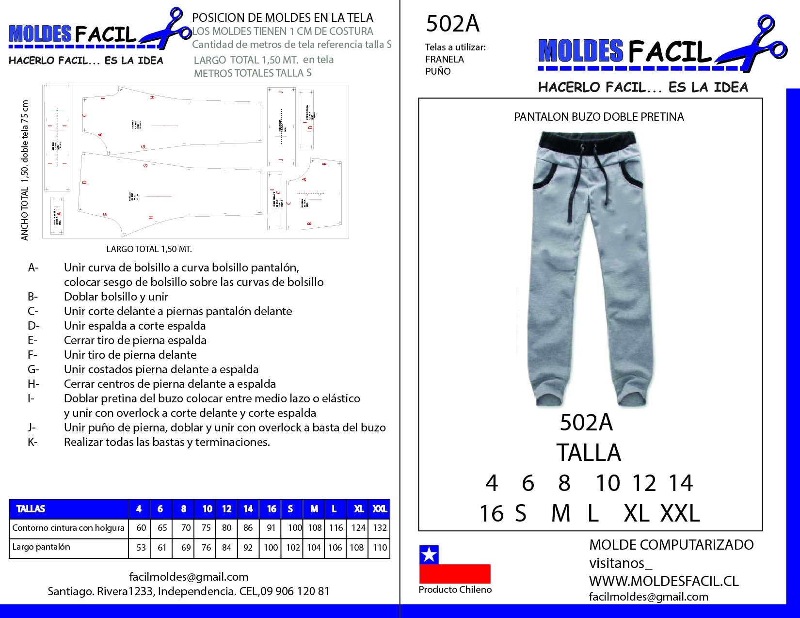 Pantalon buzo doble pretina
