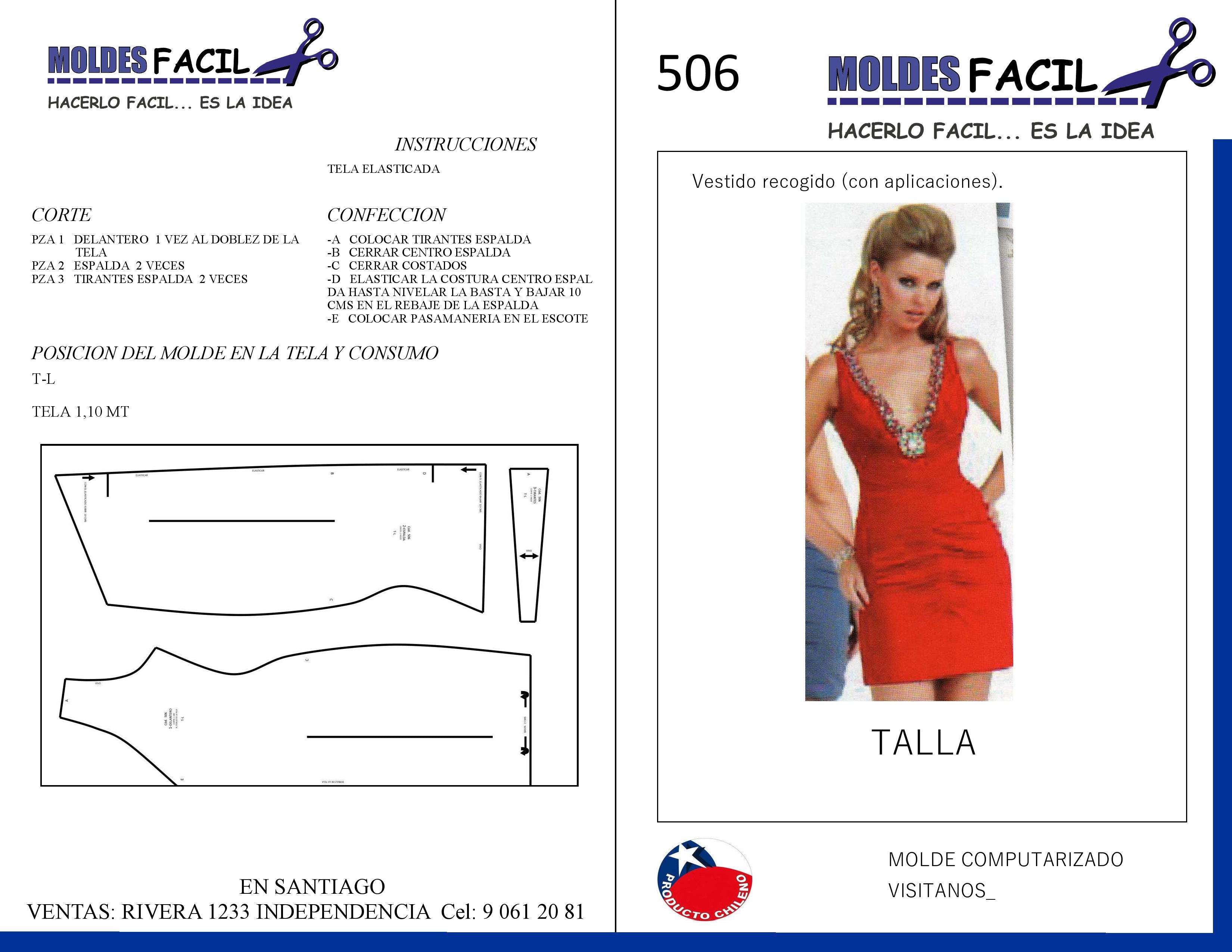 Vestido Recogido Con Aplicaciones
