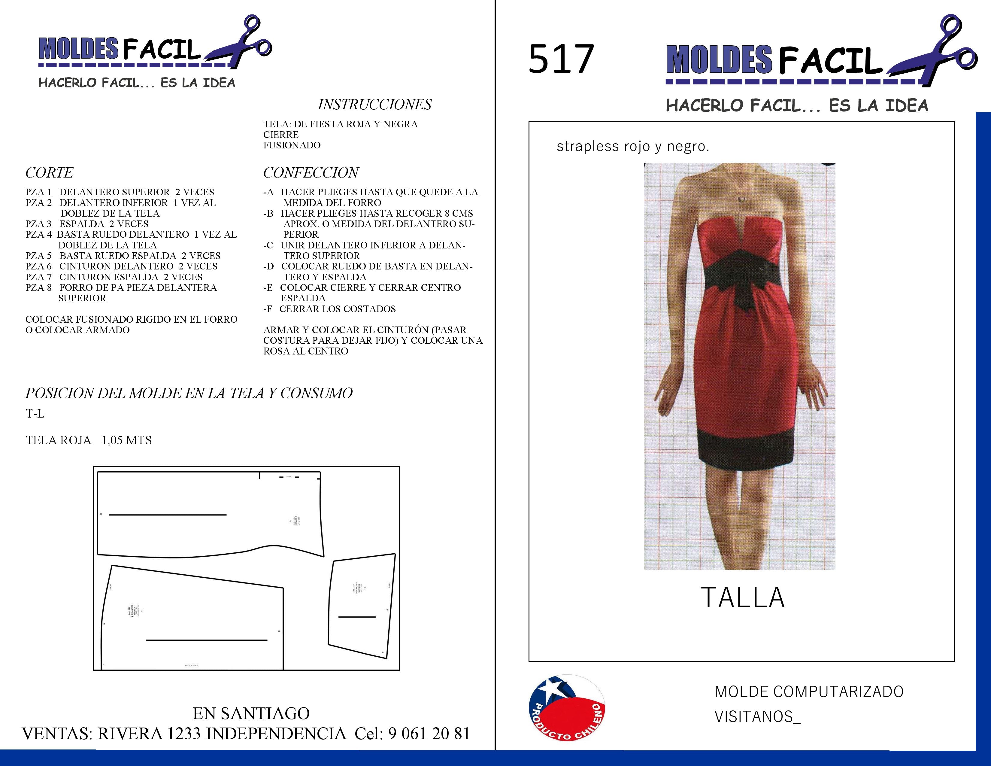 Vestido Strapless Rojo Y Negro