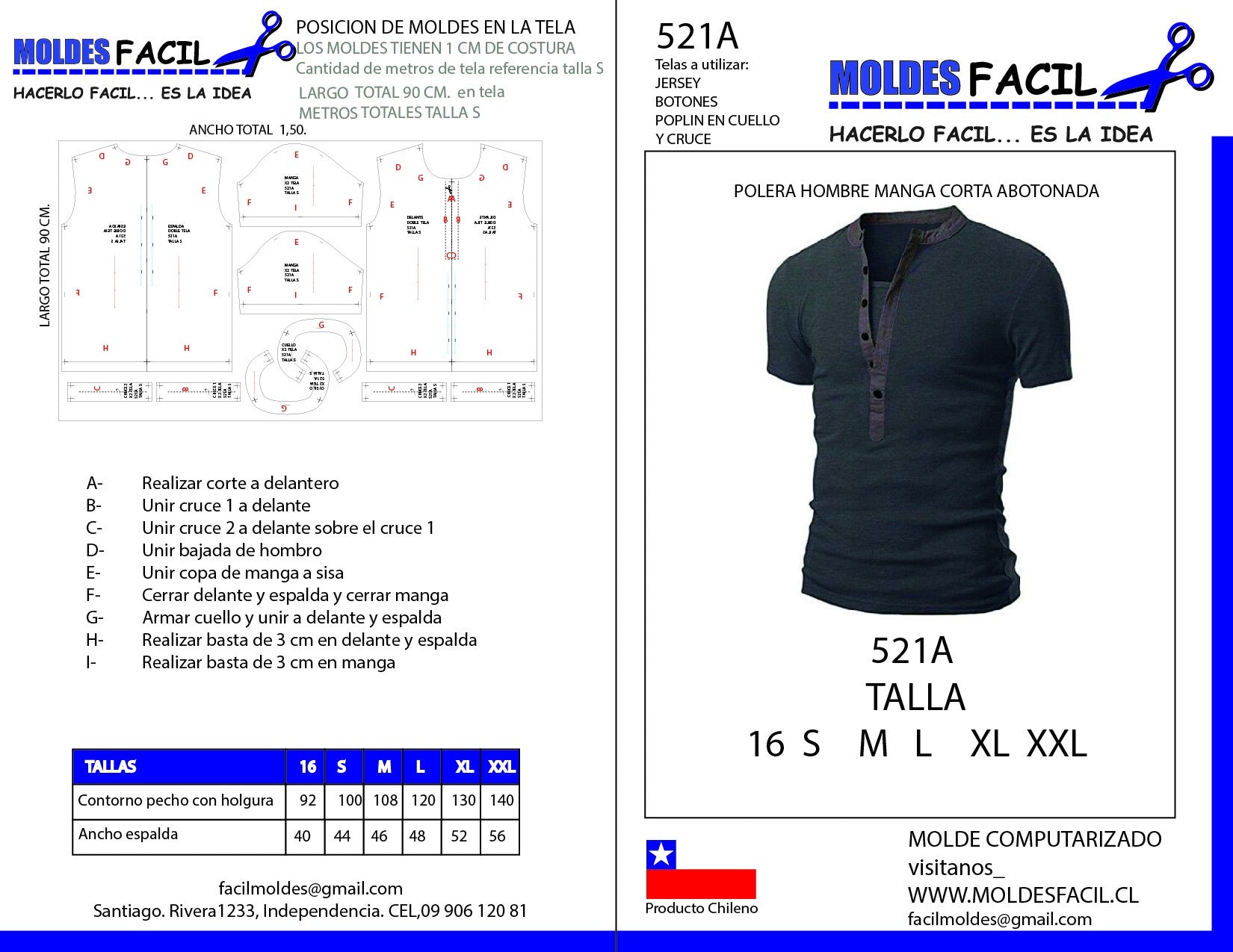 POLERA HOMBRE MANGA CORTA ABOTONADA