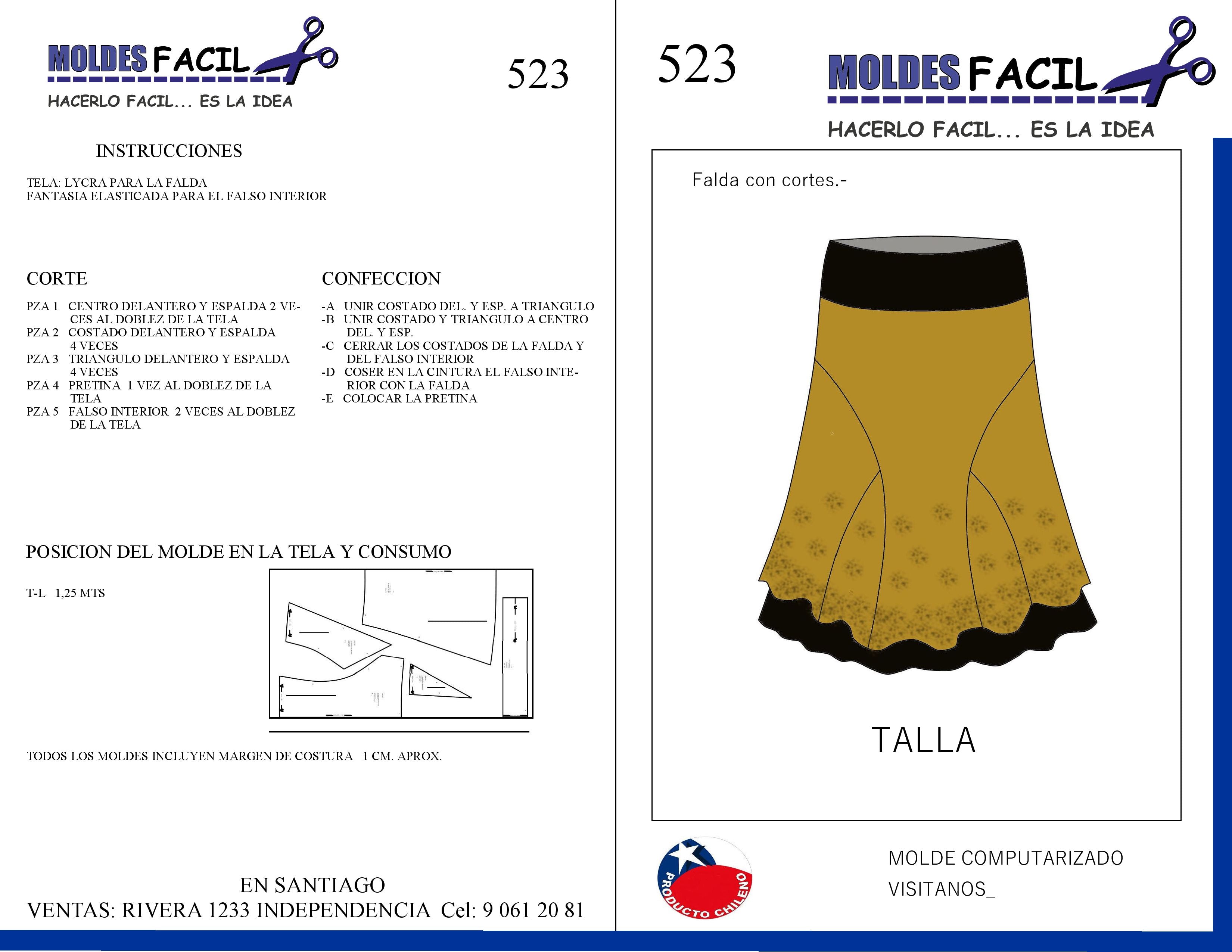Falda con corte y falso interior