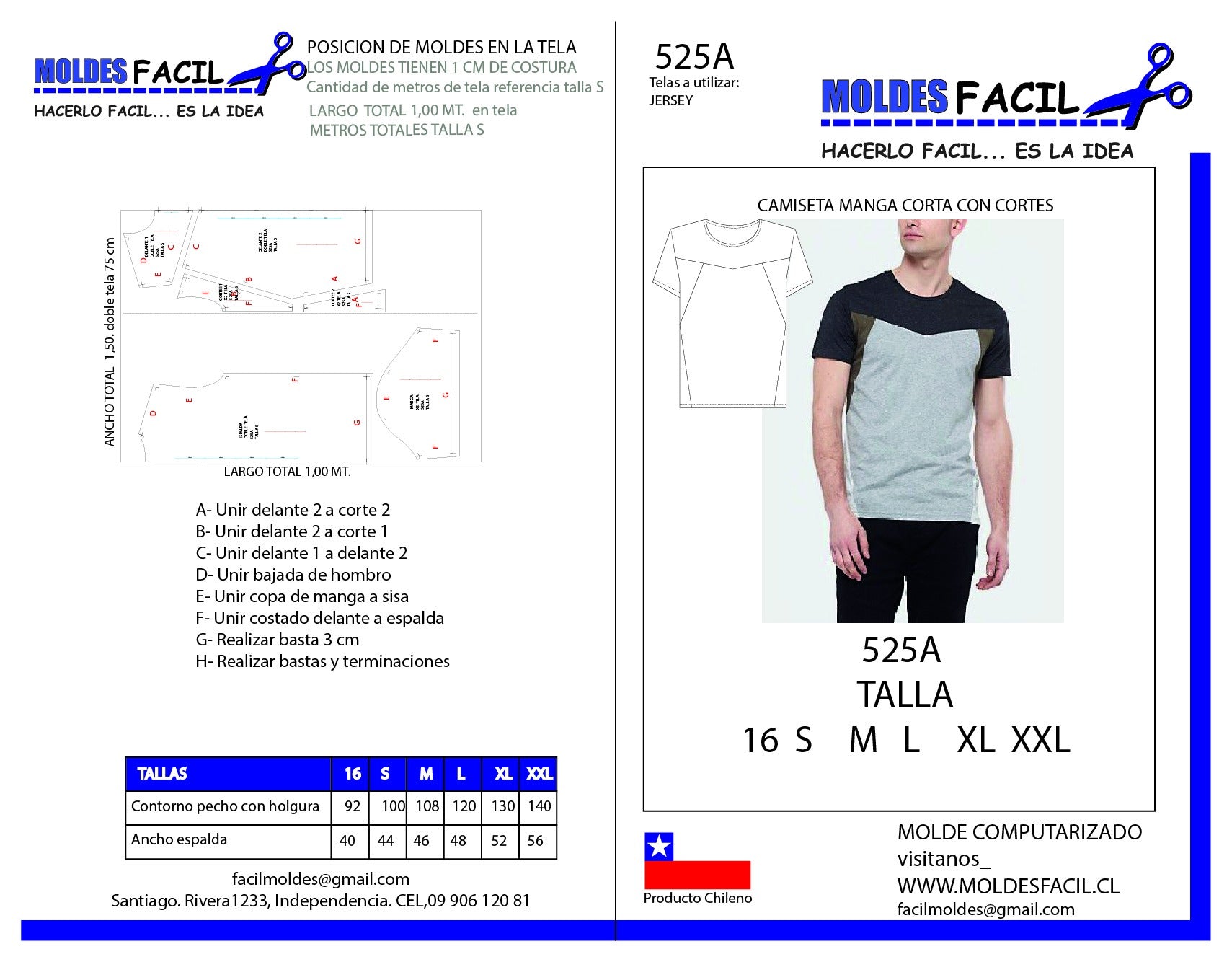 CAMISETA MANGA CORTA CON CORTES