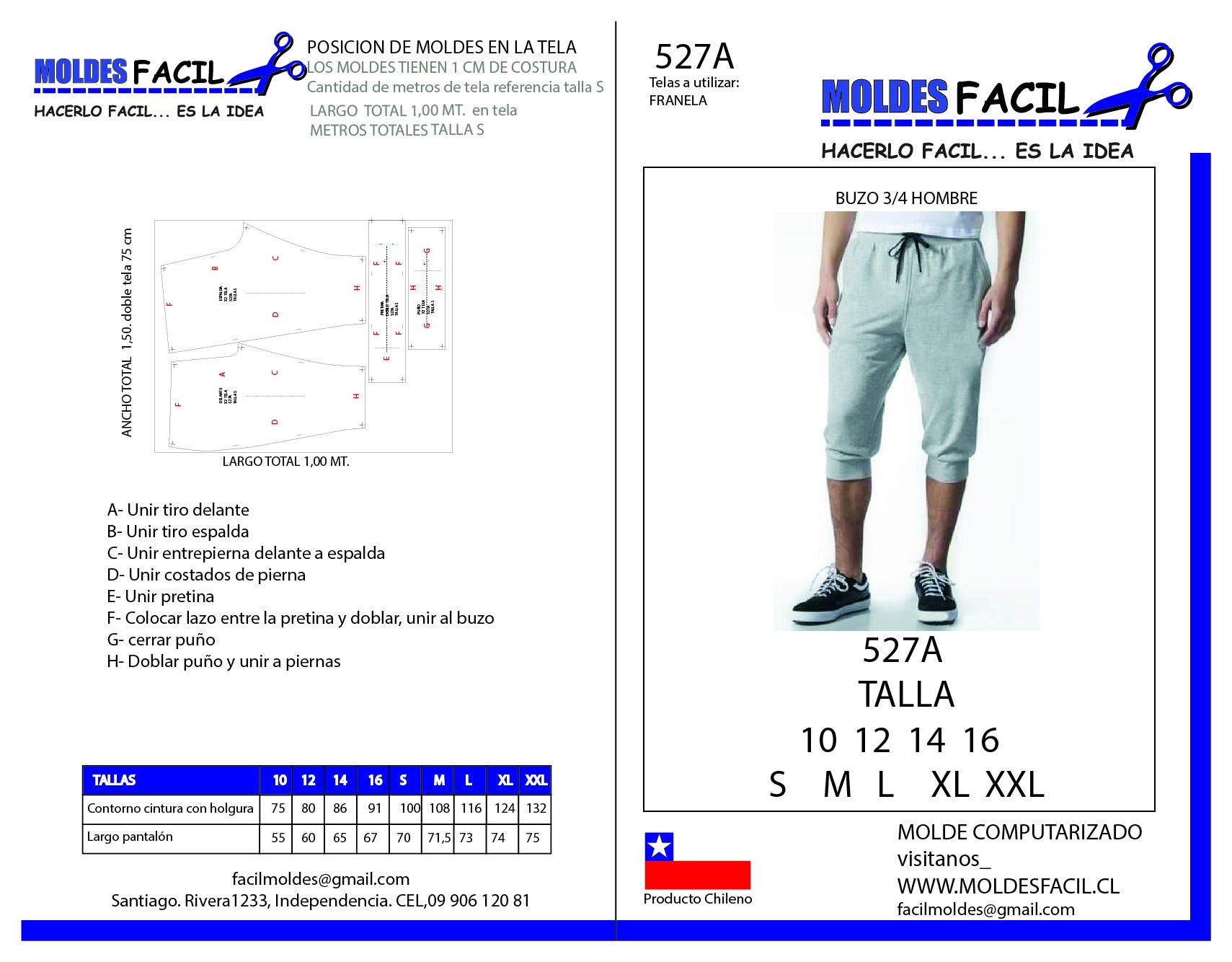 Buzo 3/4 hombre
