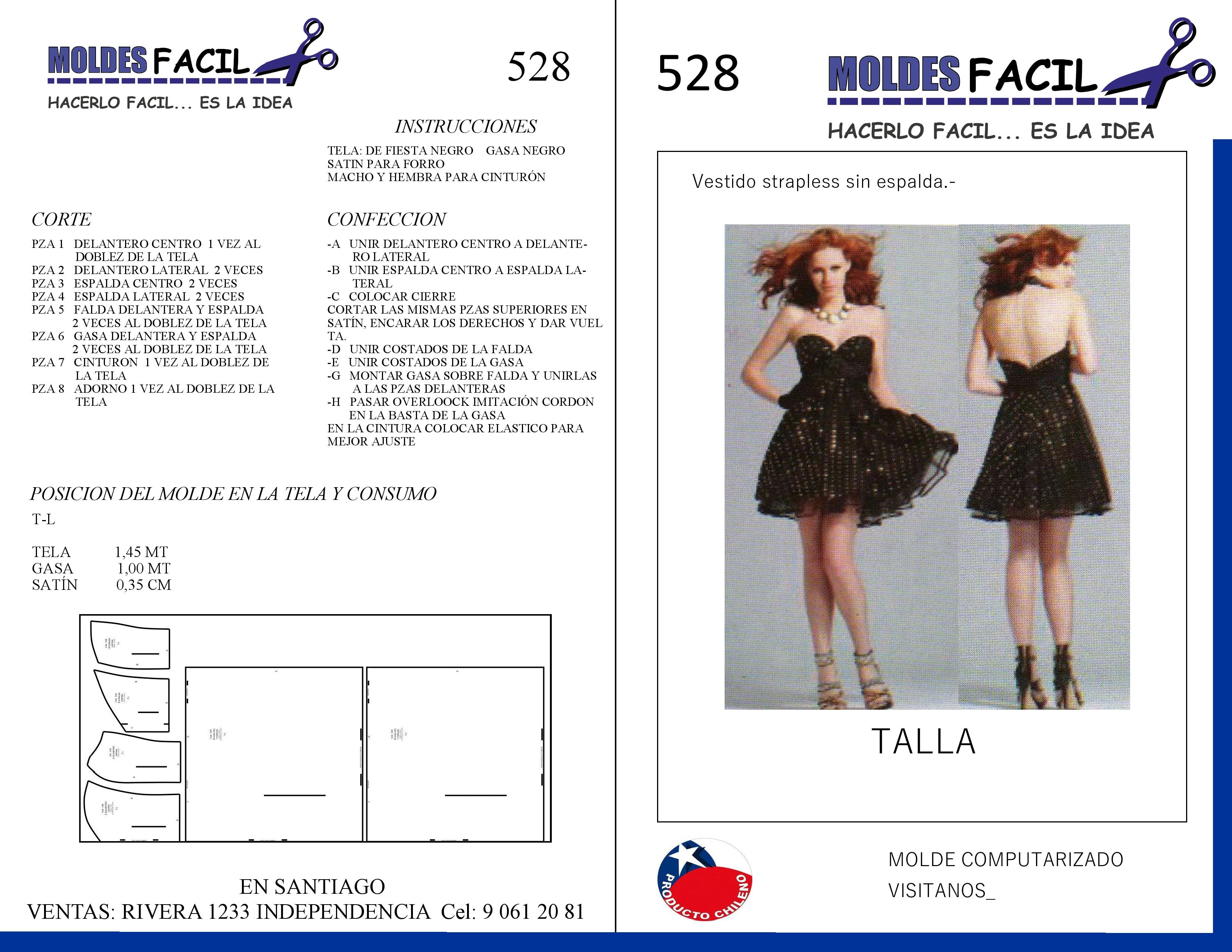 Vestido Strapless Sin Espalda