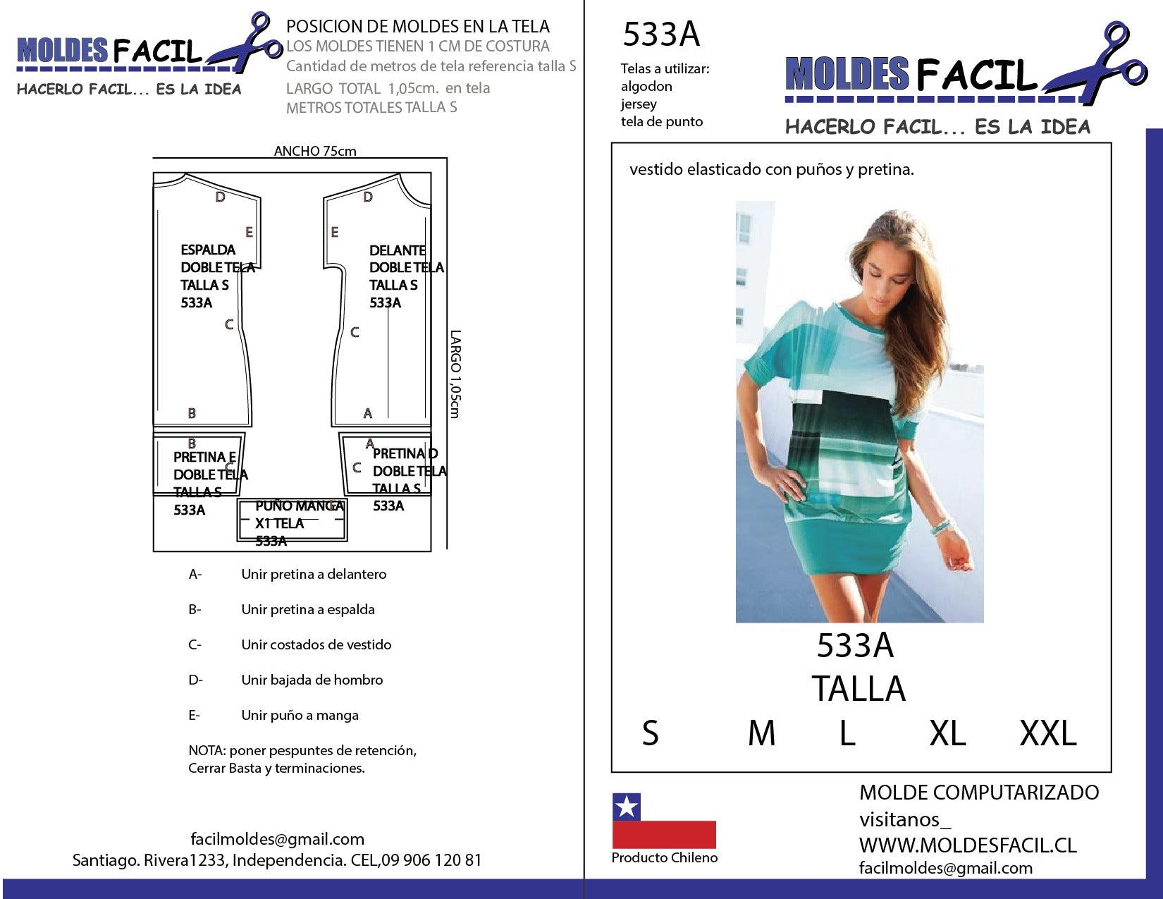 Vestido Elasticado Con Puños Y Pretina